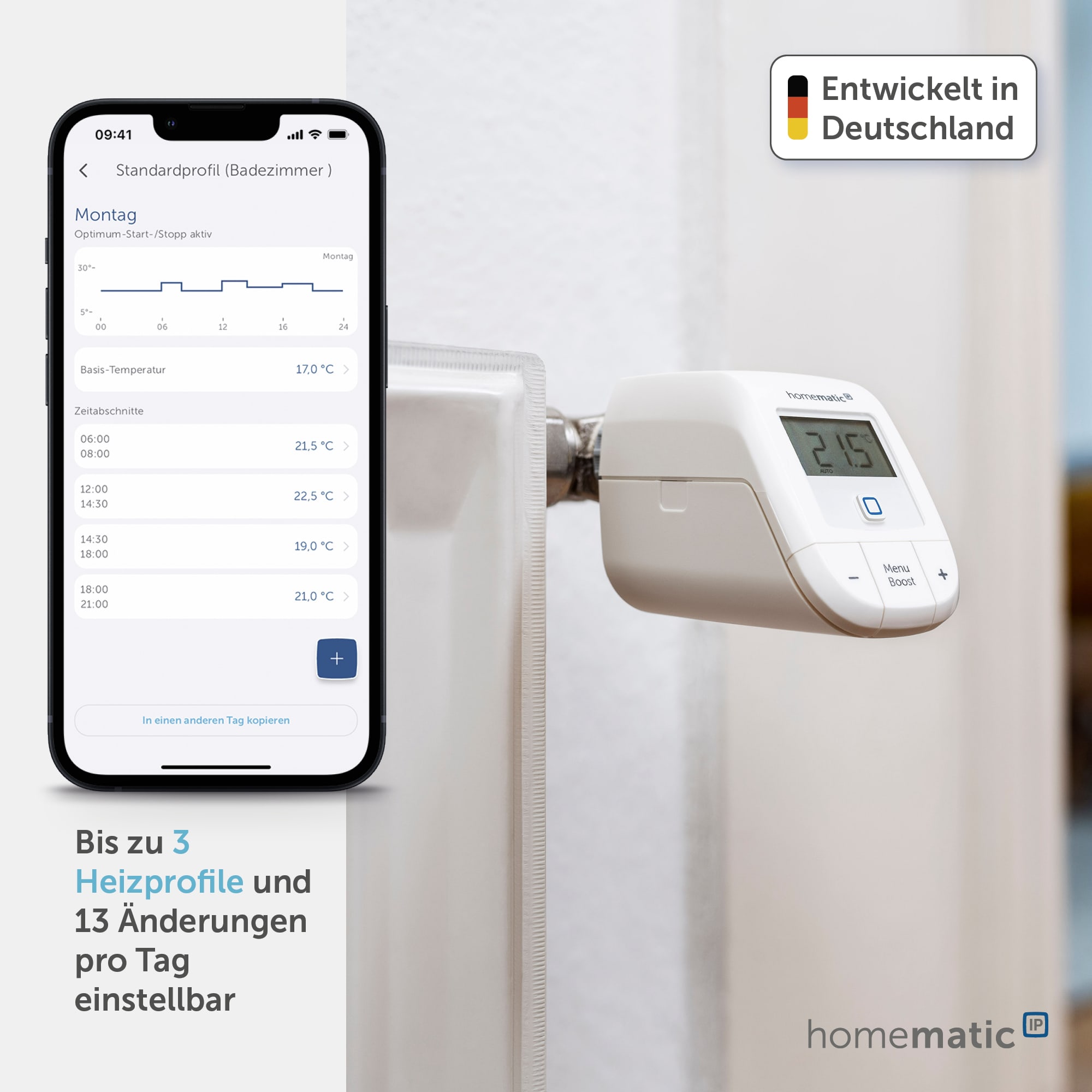 HOMEMATIC IP Smart Home 153412A0, Heizkörperthermostat Basic