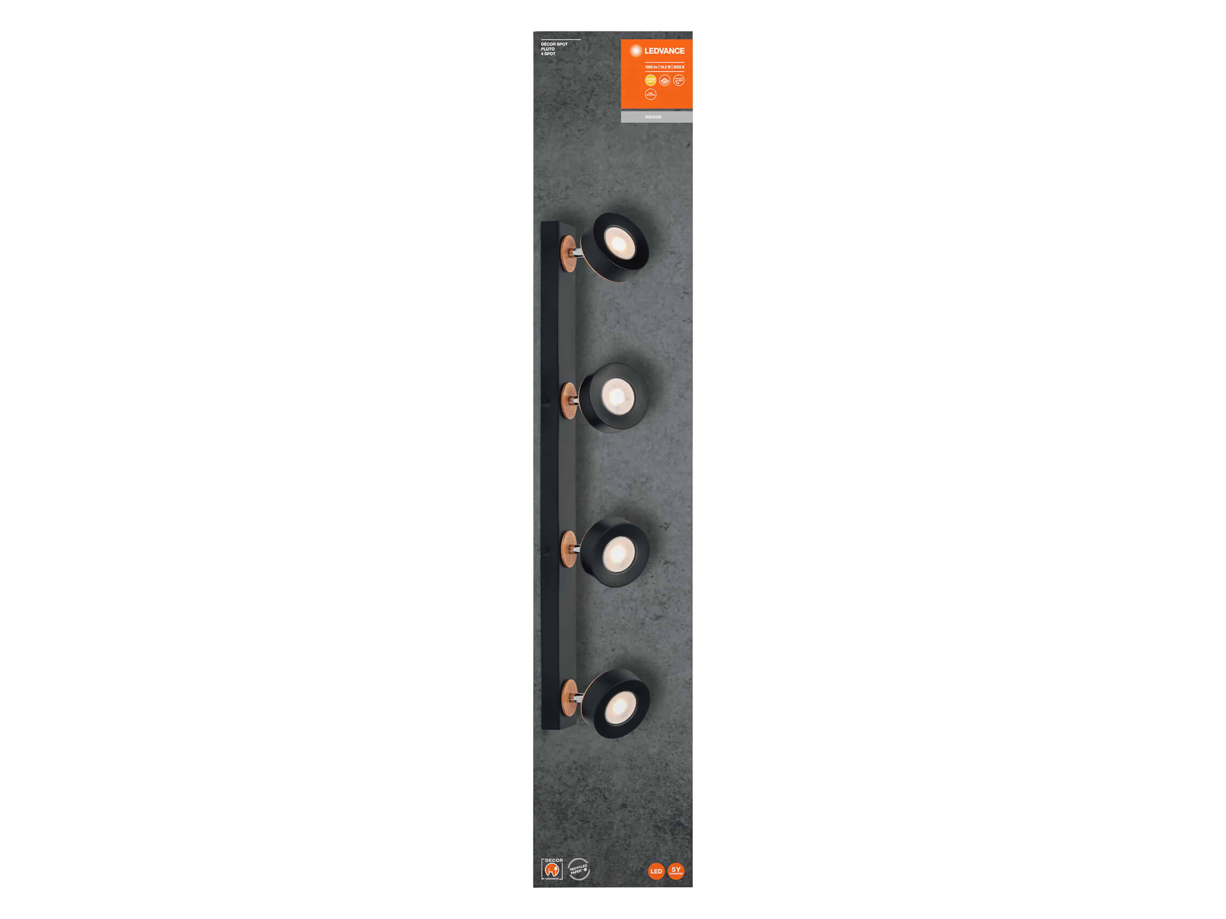 LEDVANCE LED-Deckenleuchte 4058075833456, 19,2W, 1250llm, 3000K, schwarz LEDVANCE Deckenanbau-Leuchte, 4058075833456, schwarz