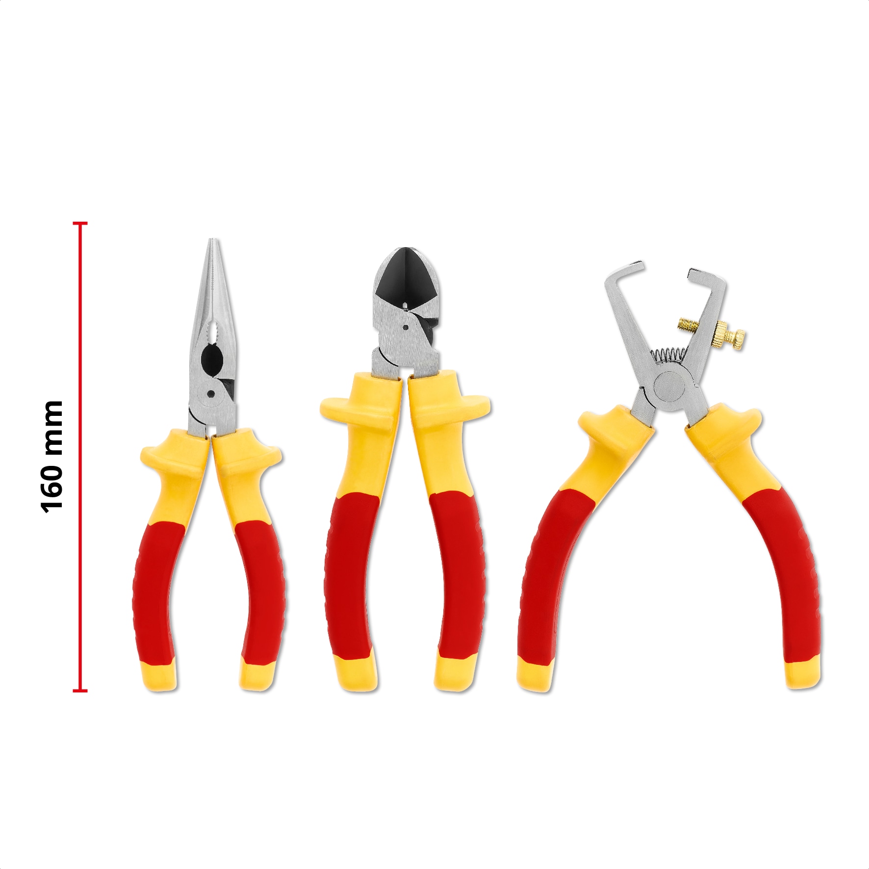 EINHELL Elektriker-Zangen-Set VDE, 370540, 160 mm, 3-teilig