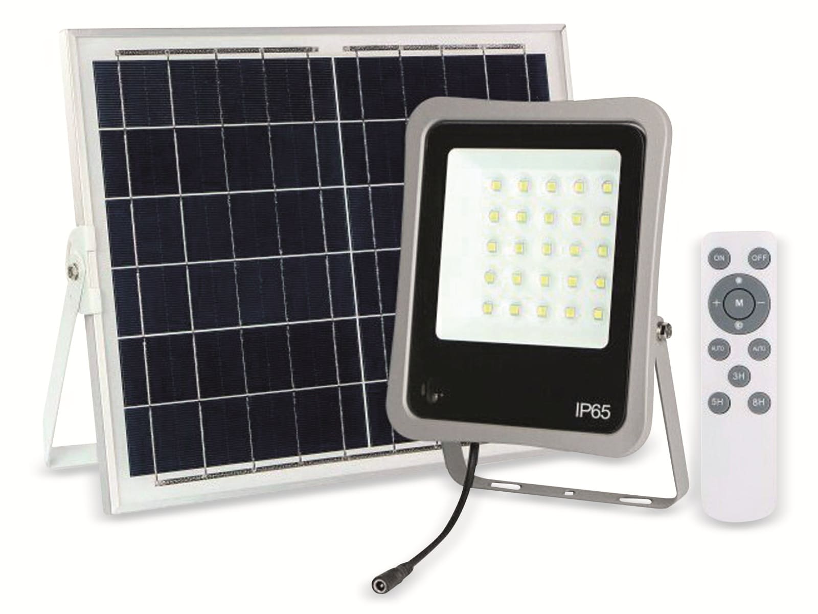 OPTONICA Solar LED-Fluter mit Fernbedienung, 8 W, 500 lm, IP65, 6000 K