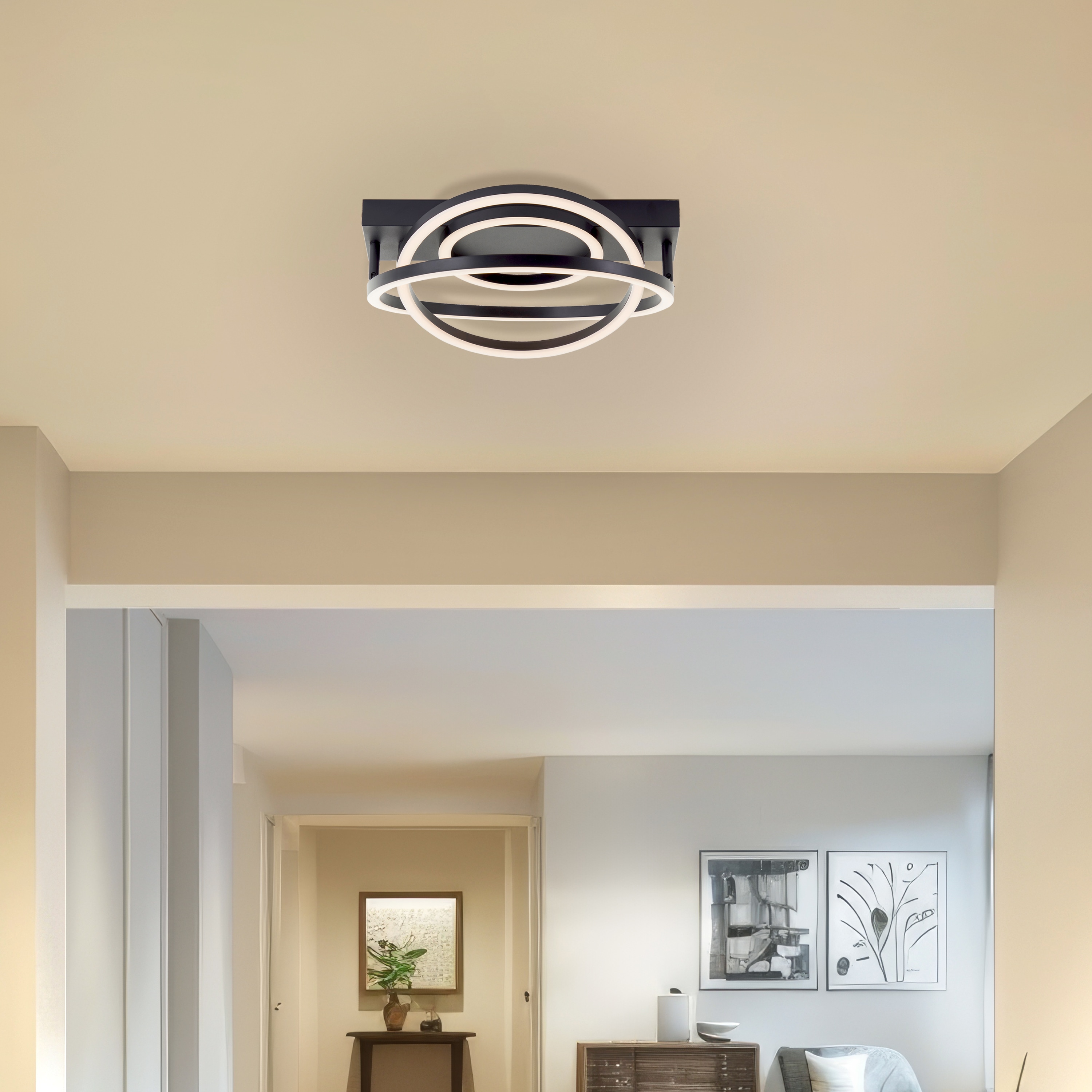 BRILLIANT LED-Deckenleuchte Pedley, 29,8 W, 3000 K, EEK: E, 3800 lm, IP20, schwarz