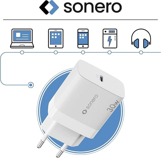 SONERO USB-C GaN Ladegerät X-PS106, 1 Port, 30W, weiß SONERO USB-C GaN Ladegerät X-PS106, 1 Port, 30W, weiß