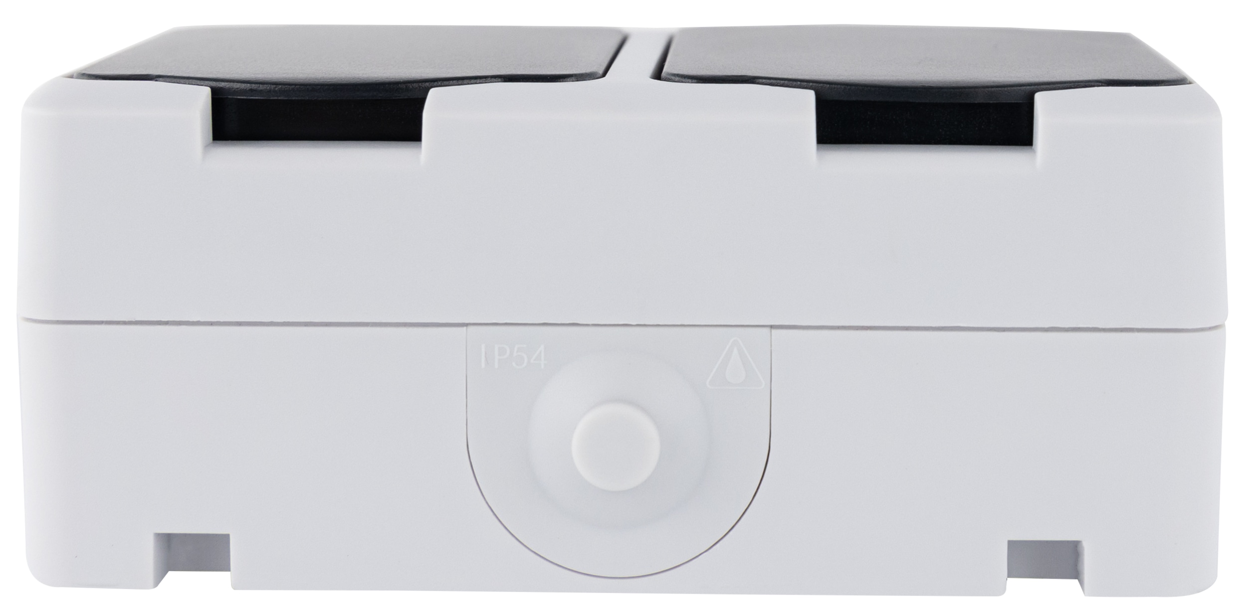 REV Feuchtraum-Steckdose AquaMini, 2-fach, Aufputz, weiß/schwarz