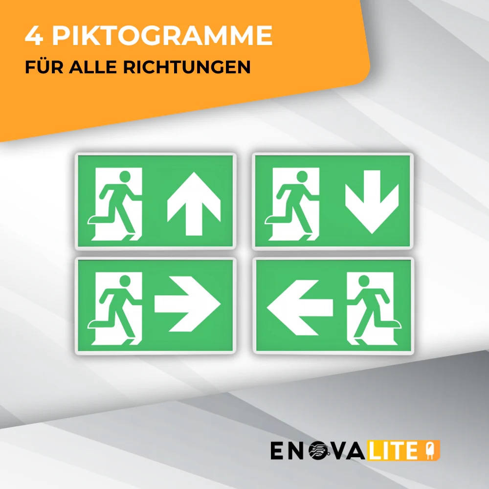 ENOVALITE LED-Fluchtwegeleuchte inkl. 8 h Notstromakku