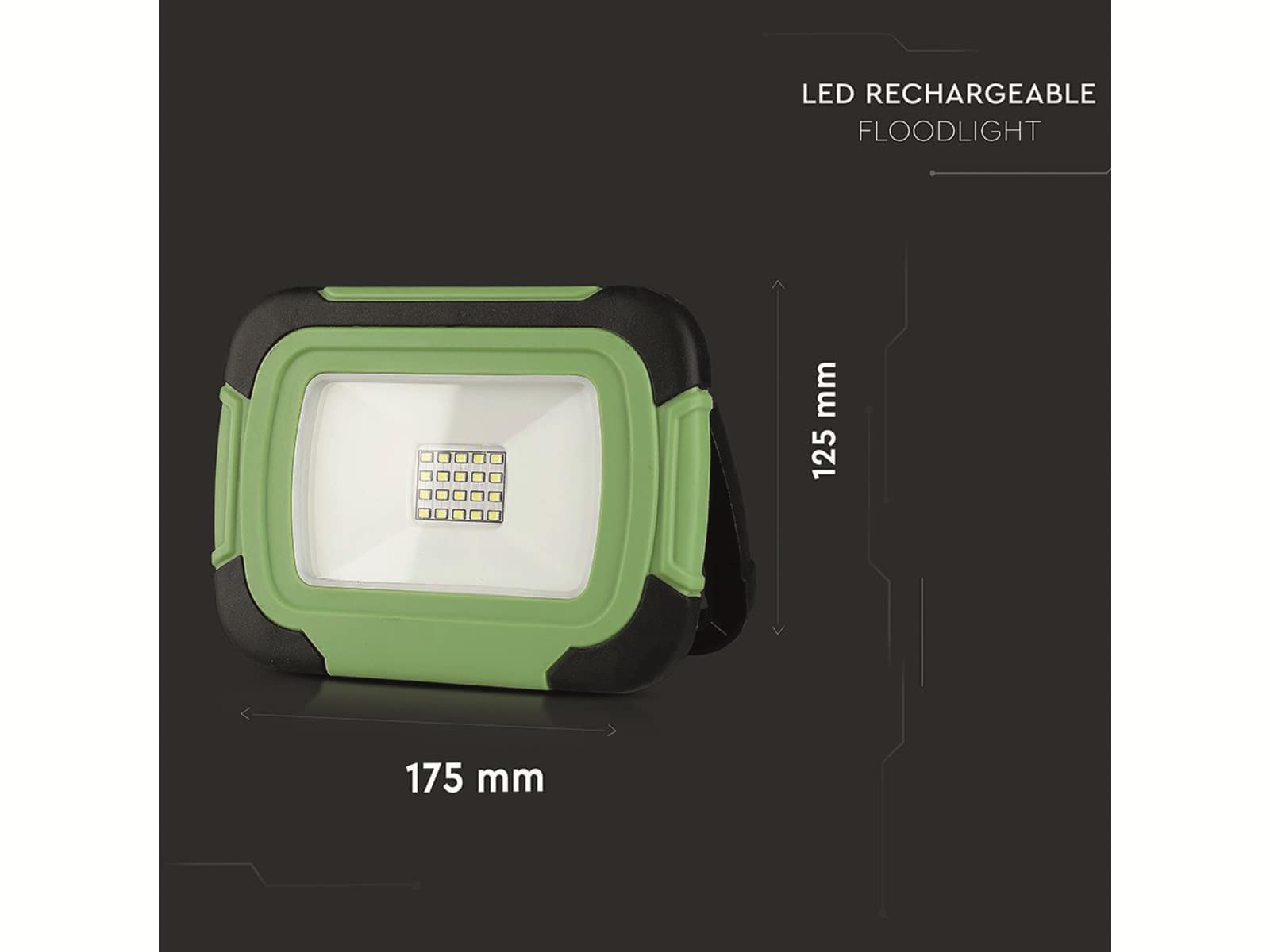 LED-Fluter VT-20-R, 20 W, 1400 lm, 4000 K, Akkubetrieb, grün/schwarz LED-Fluter VT-20-R, 20 W, 1400 lm, 4000 K, Akkubetrieb, grün/schwarz