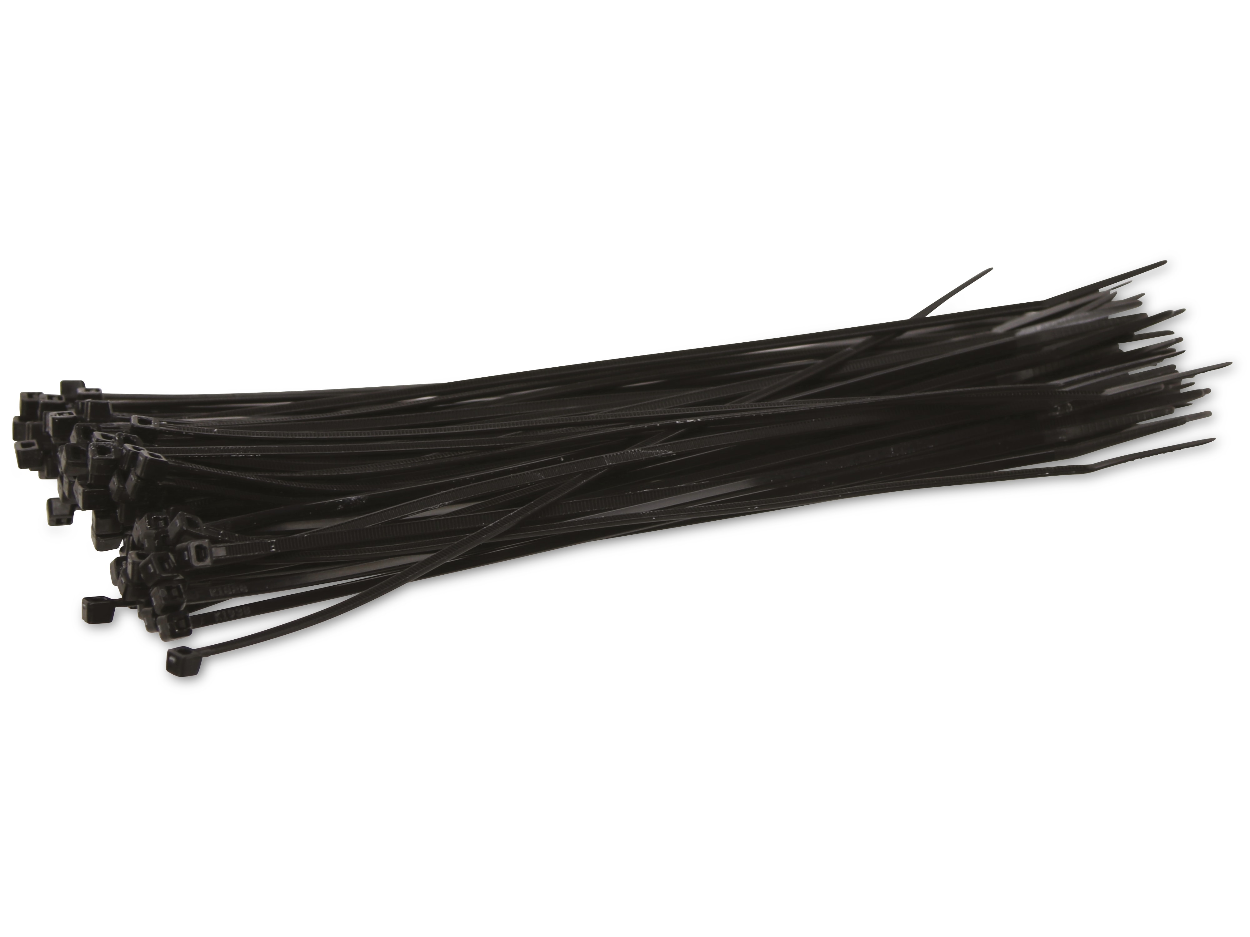 KSS Kabelbinder-Sortiment Polyamid 6.6, schwarz, 203x2,5, UV-beständig, 100 Stück