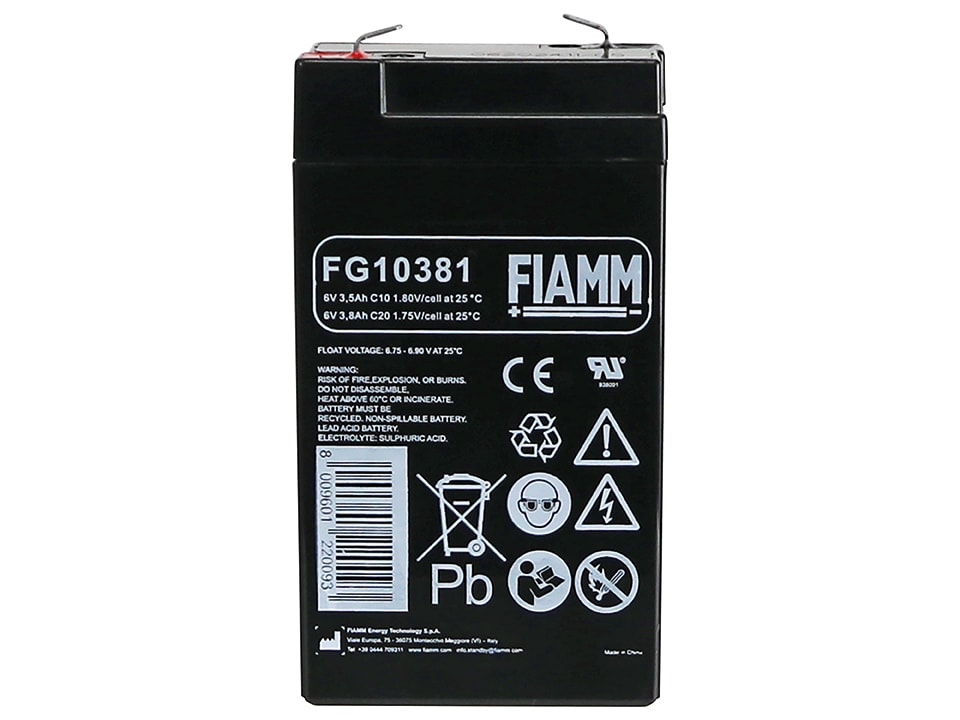 FIAMM Bleiakku FG10381, 6 V-/3,8 Ah FIAMM Bleiakku FG10381, 6 V-/3,8 Ah