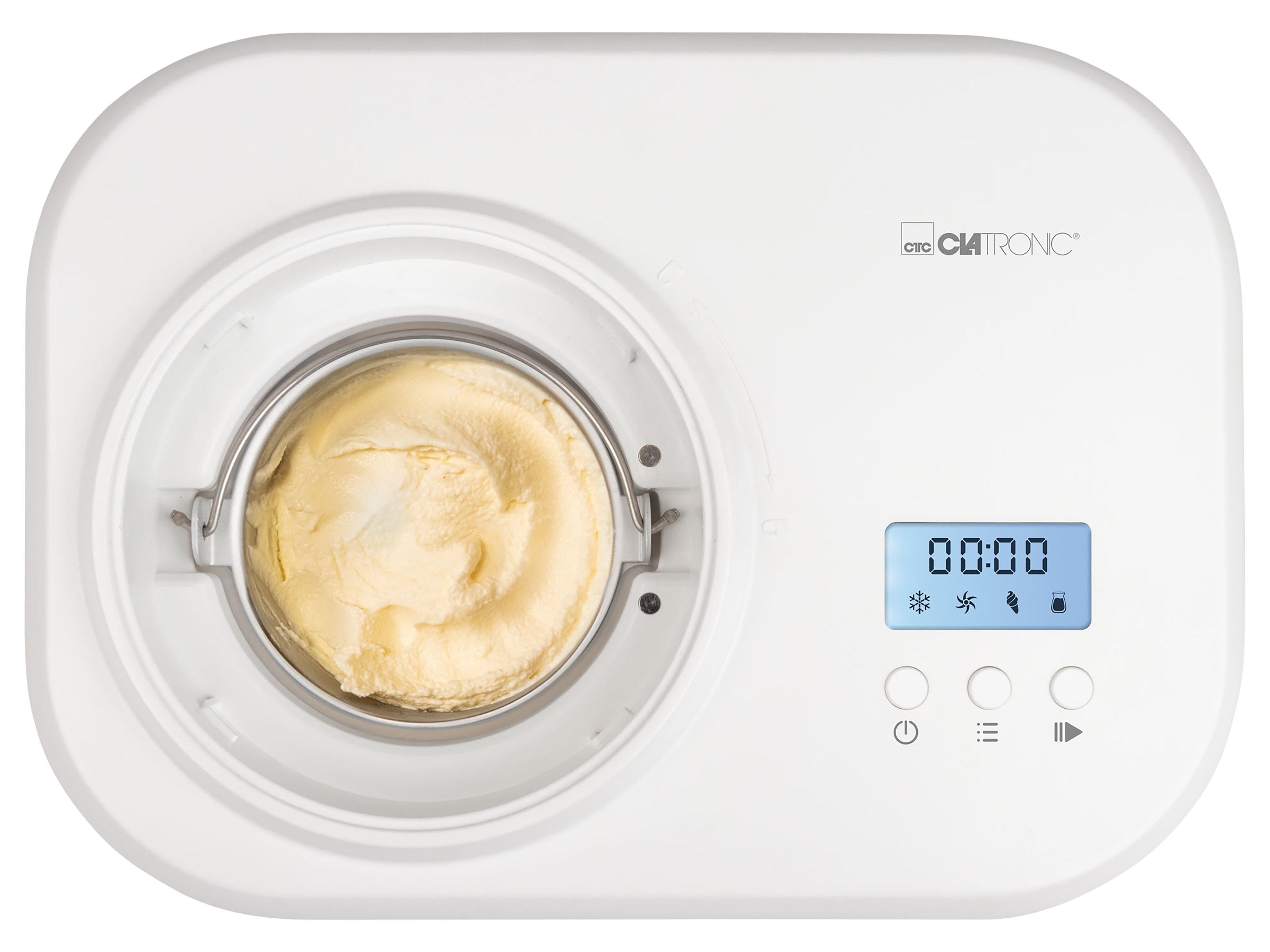 CLATRONIC Eismaschine ICM 3799, Eiscreme, Joghurt, Frozen Joghurt, Sorbet, weiß CLATRONIC Eismaschine ICM 3799, Eiscreme, Joghurt, Frozen Joghurt, Sorbet, weiß