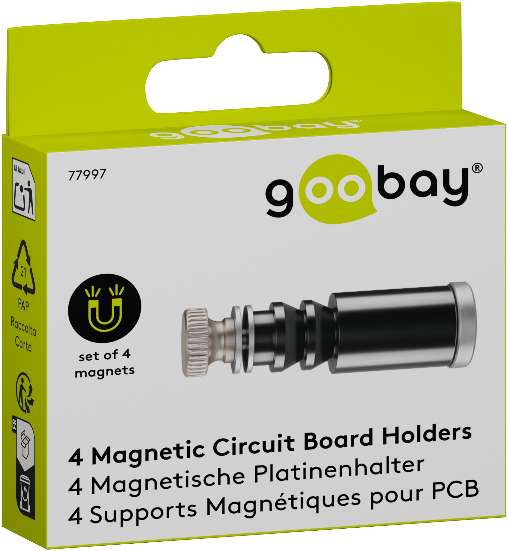 GOOBAY Magnetische Platinenhalter, 77997, 4 Stück
