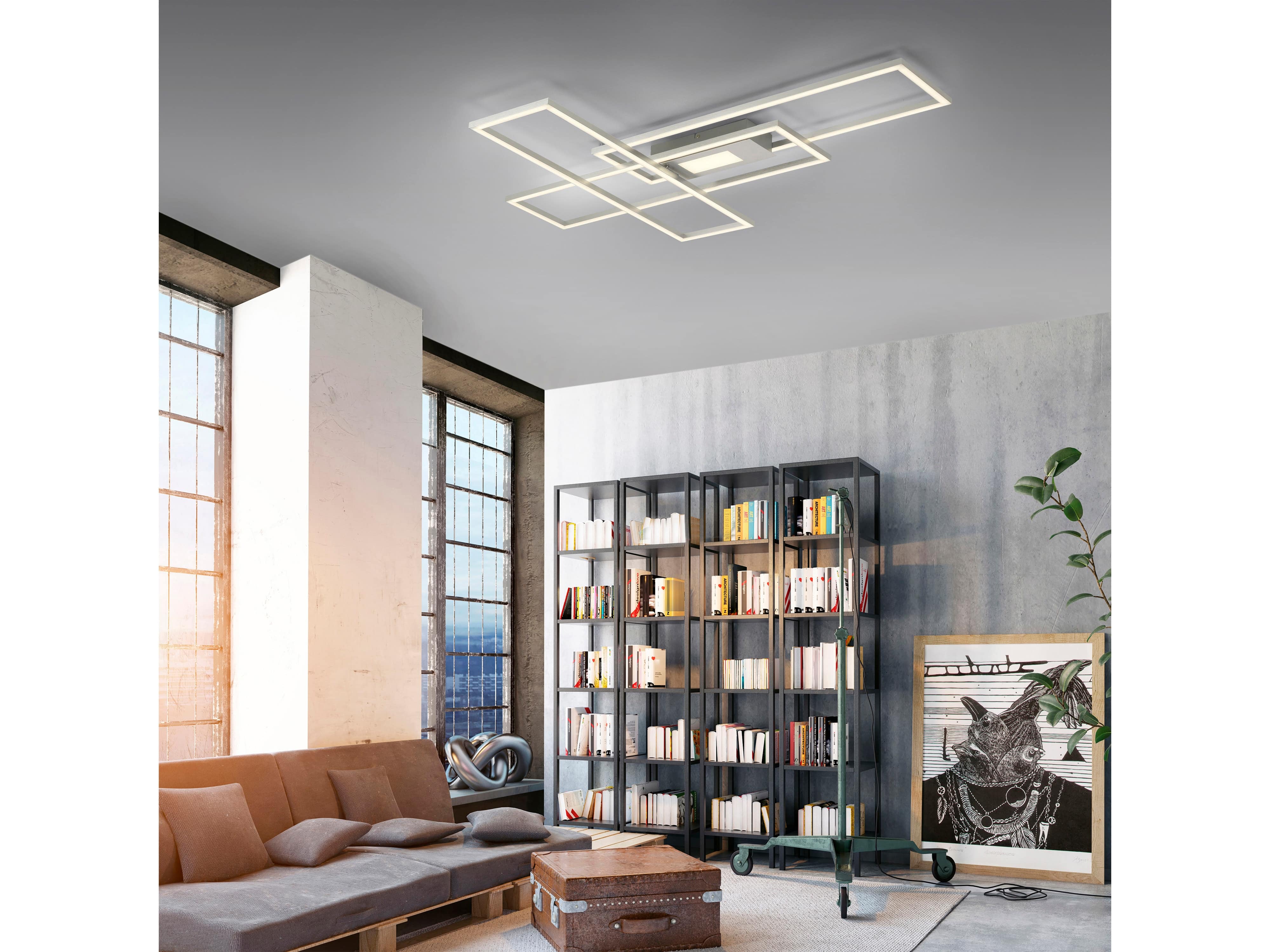 JUST LIGHT LED-Deckenleuchte 14693-55, 45W, 5500lm, silber