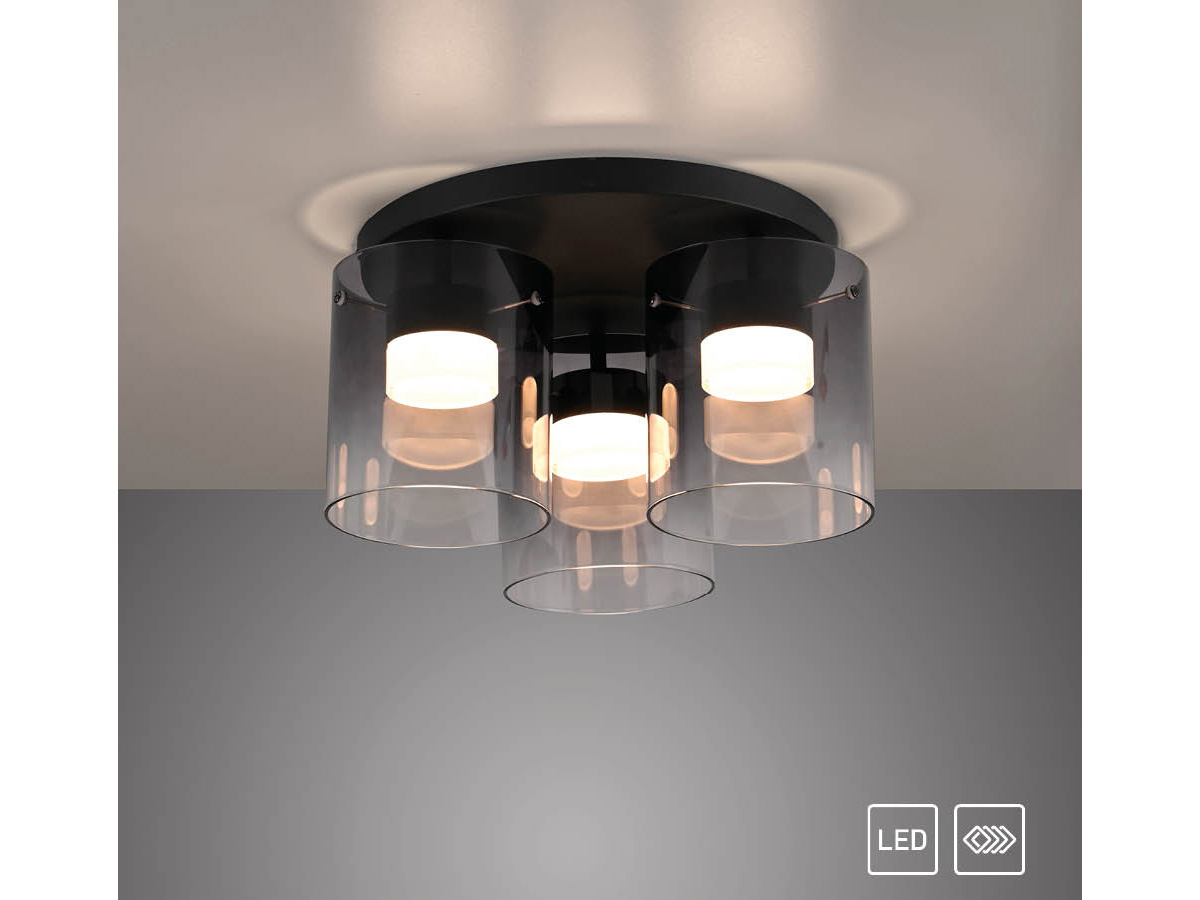 JUST LIGHT LED-Deckenleuchte 14041-18, 7,5W, 800lm, 3000K, schwarz