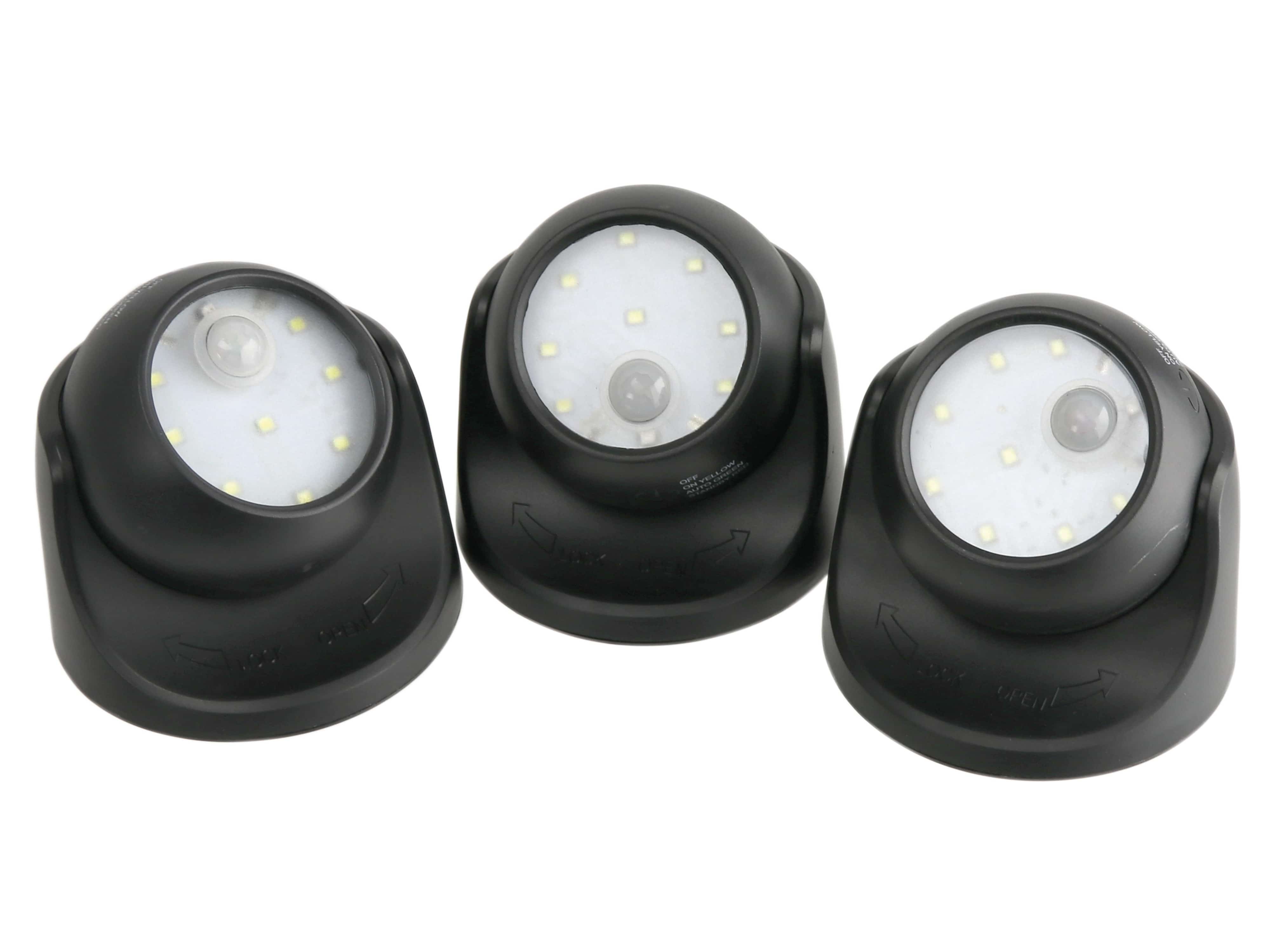 LED-Leuchten-Set, schwarz, 3 Stück