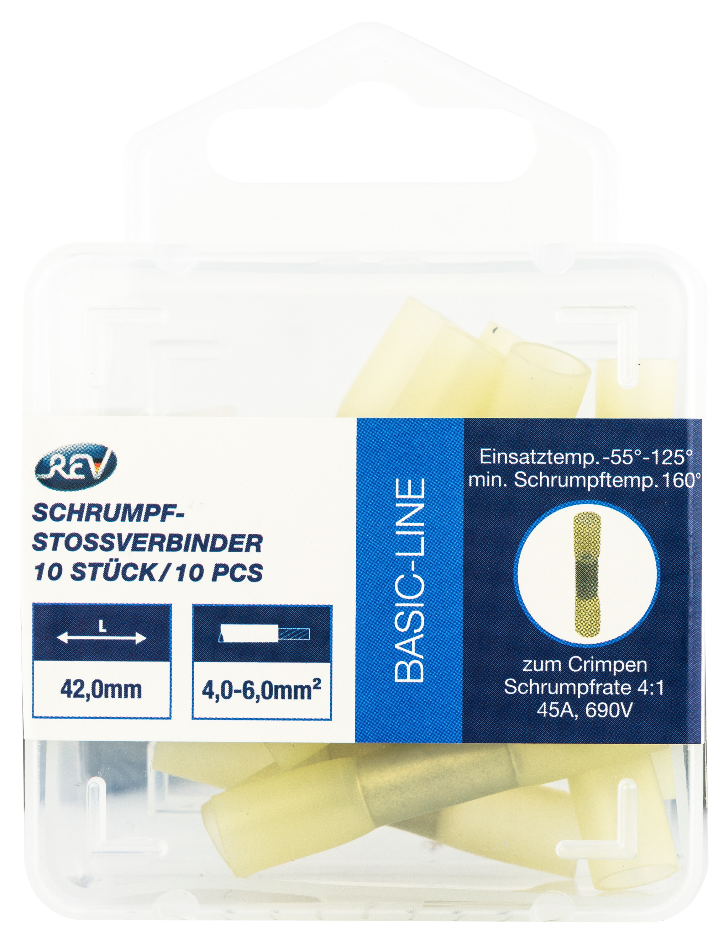 REV Schrumpf-Stoßverbinder, gelb, 4,0... 6,0 mm², 10 Stück