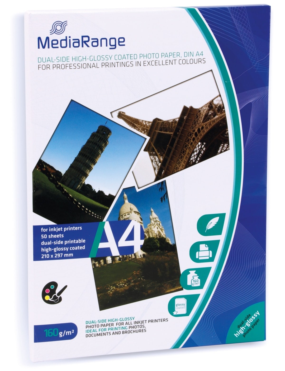 MEDIARANGE Fotopapier DIN A4, 160 g/m², hochglanz, 50 Blatt MEDIARANGE Fotopapier DIN A4, 160 g/m², hochglanz, 50 Blatt