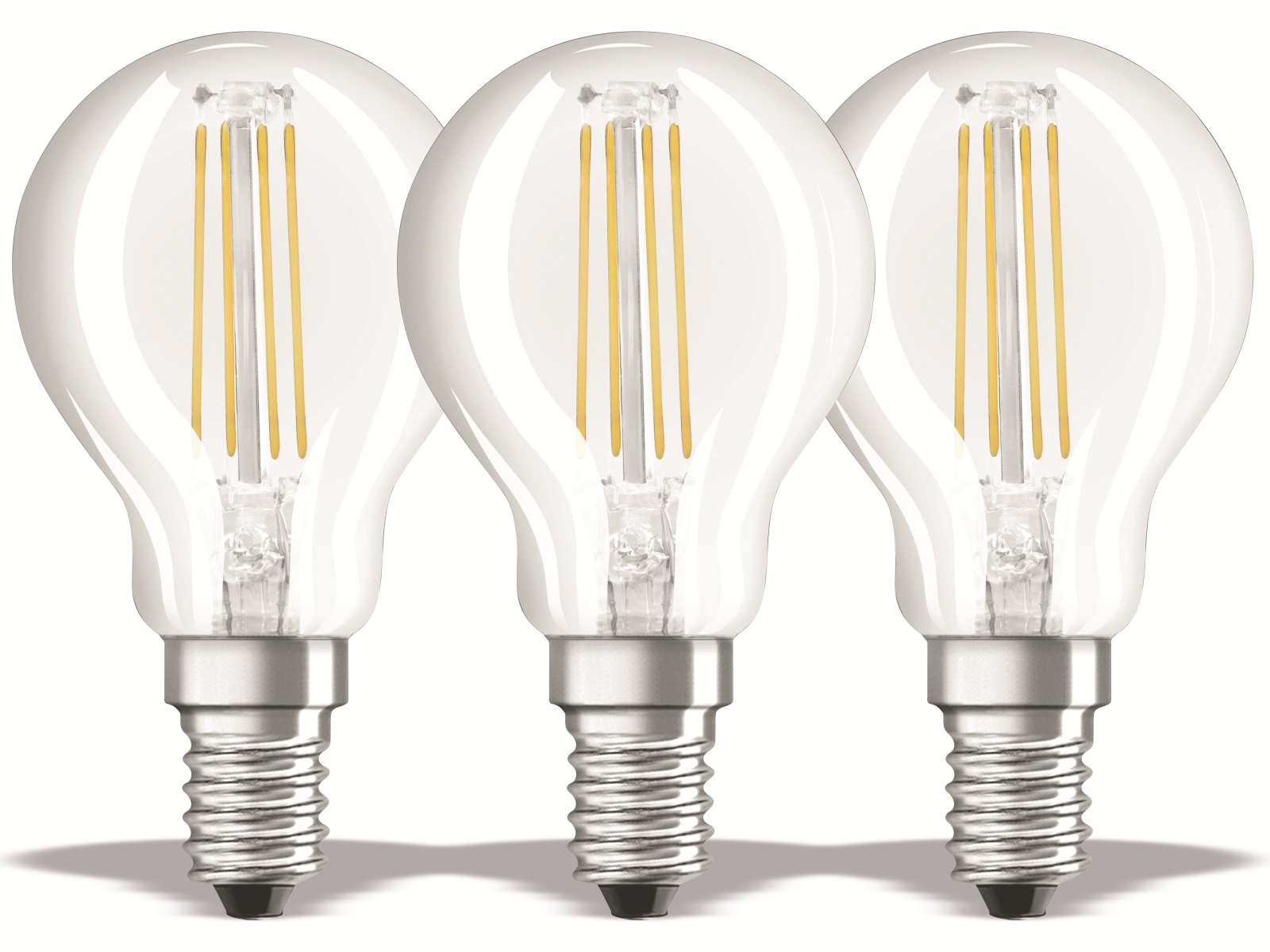 OSRAM LED-Lampe BASE CLASSIC P, E14, EEK: E, 4 W, 470 lm, 4000 K, 3 Stück