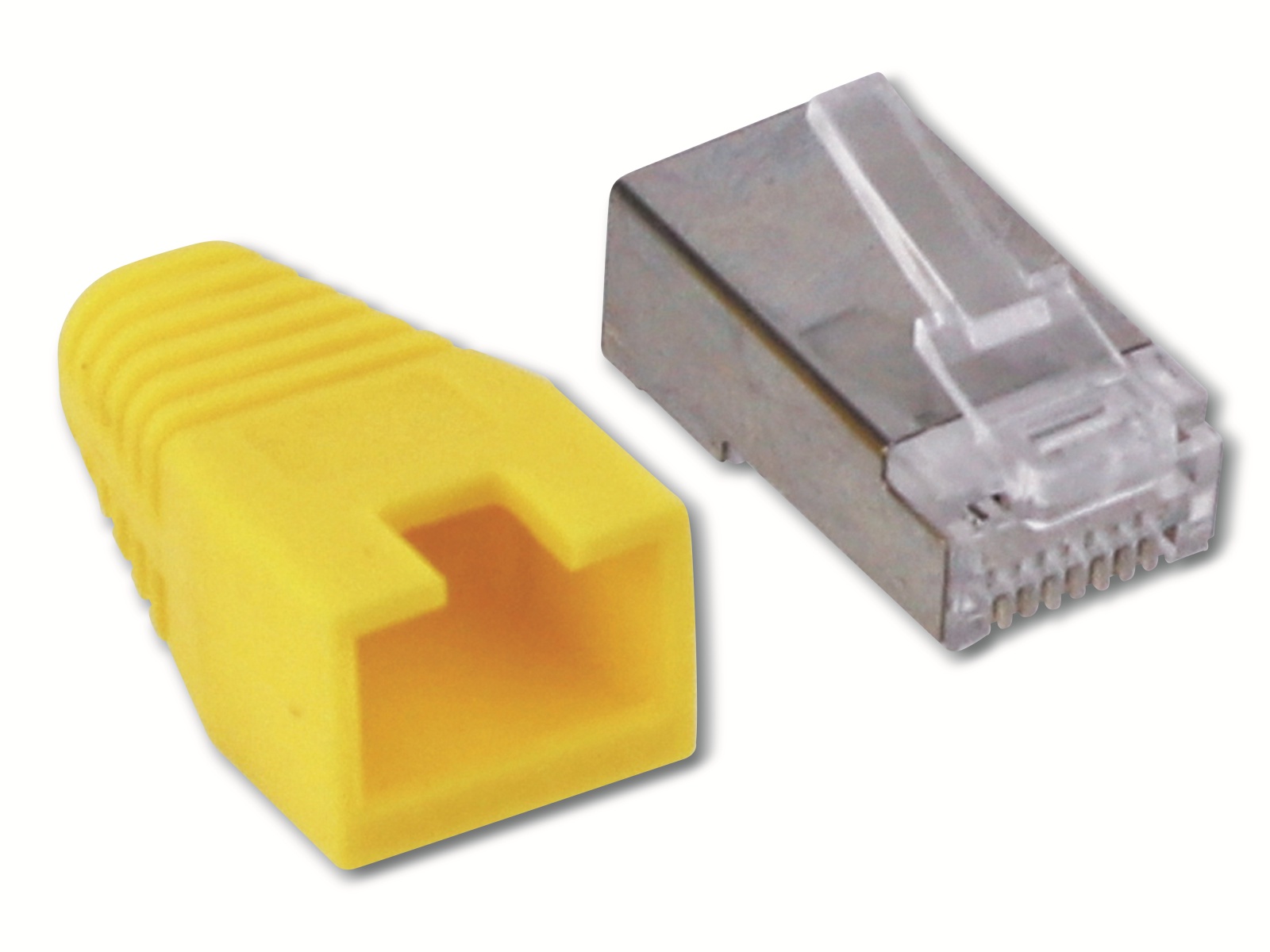 S-IMPULS CAT.6 RJ45-Stecker mit Führungskamm, gelb, 10 Stück