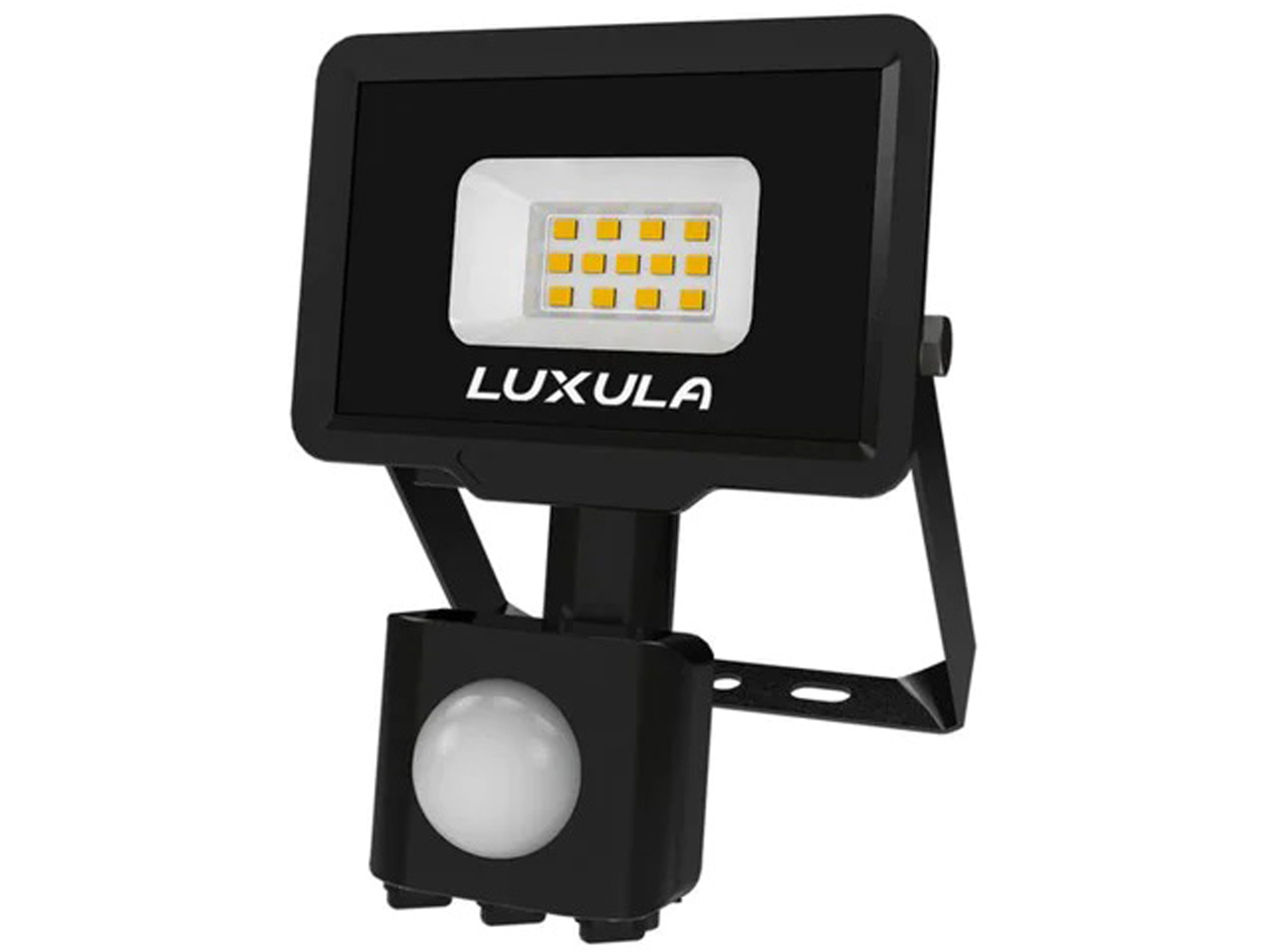 LUXULA LED-Fluter mit Bewegungsmelder, EEK: F, 10W, 1000lm, 3000K, schwarz