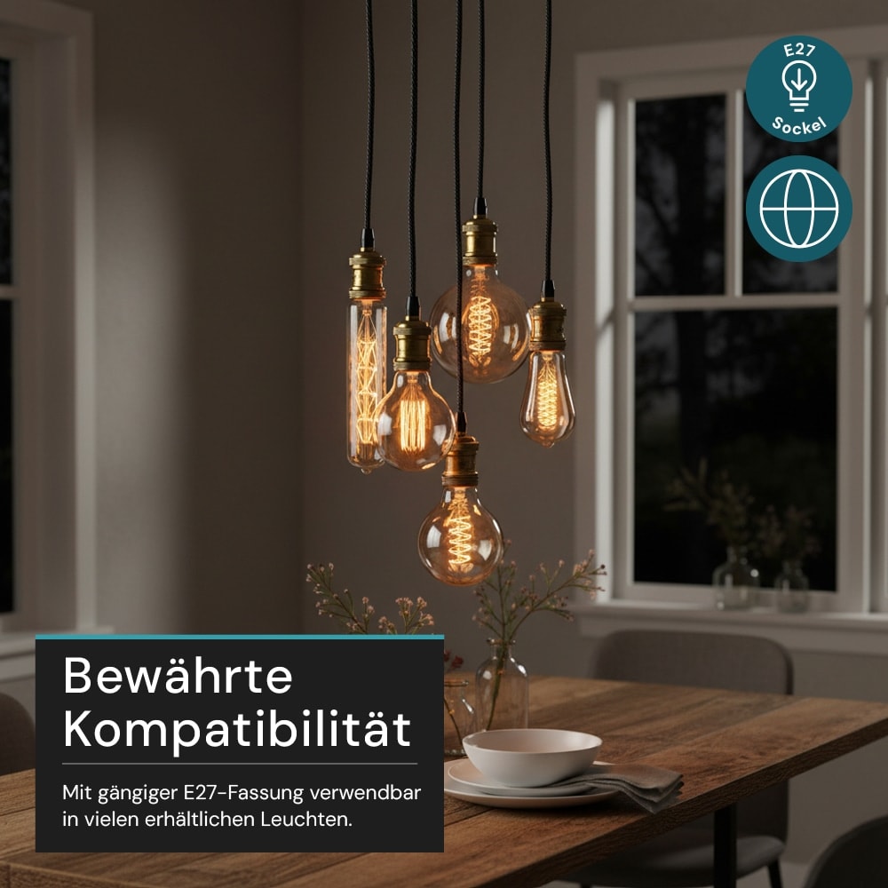 LUXULA LED-Filament-Lampe,, Vintage Bulb, E27, 2,3W, 65lm, 1800K
