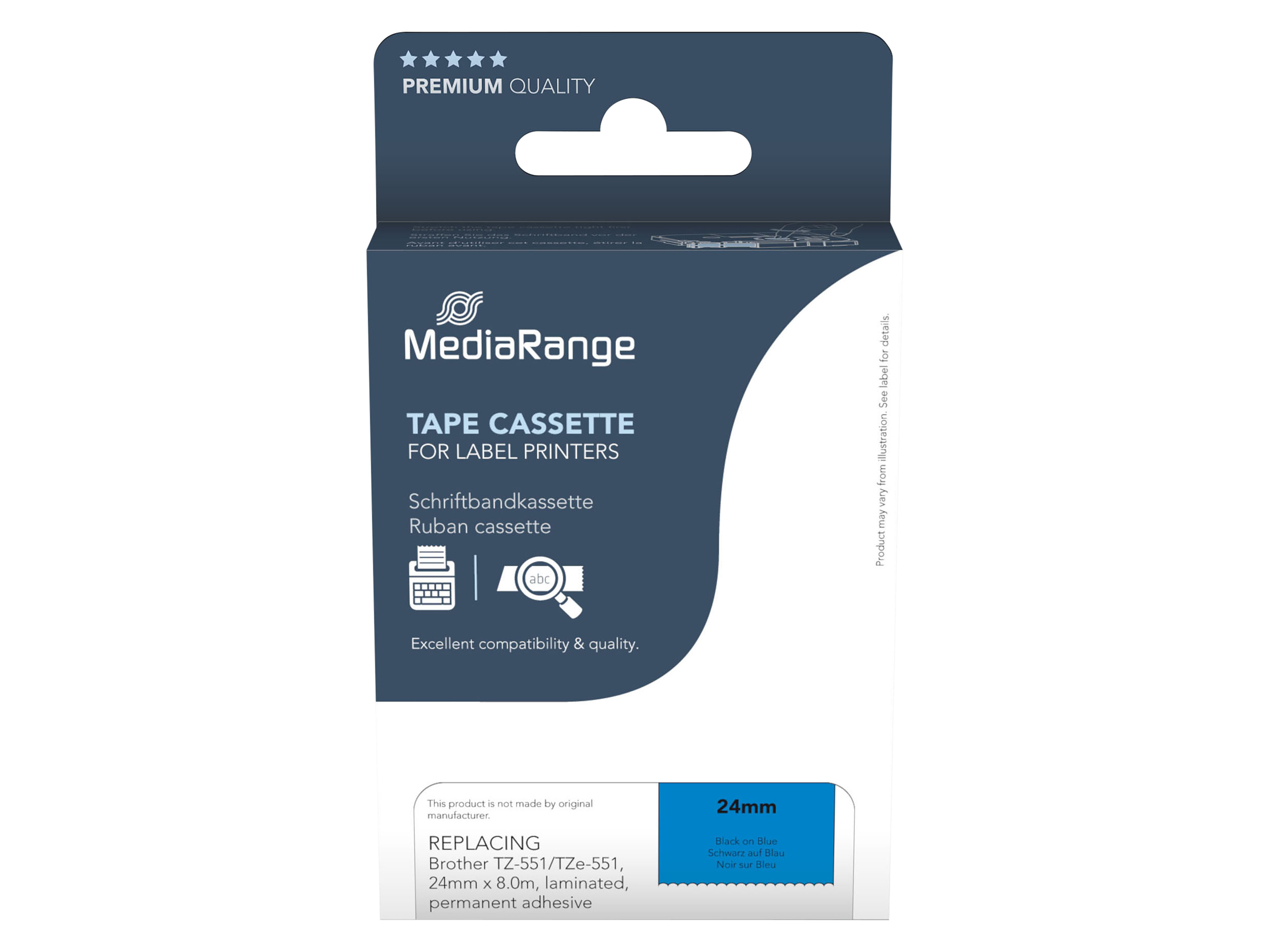 MEDIARANGE Schriftband MRBTZ551, ersetzt Brother TZ-551/TZe-551