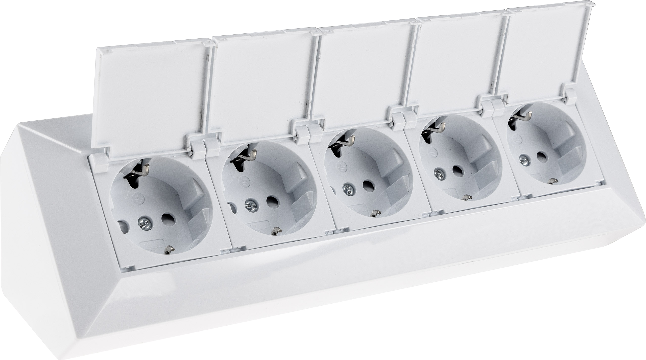 CHILITEC Steckdosenblock 23940, 5-fach, mit Schutzklappen, 250V/16A, weiß CHILITEC Steckdosenblock 23940, 5-fach, mit Schutzklappen, 250V/16A, weiß