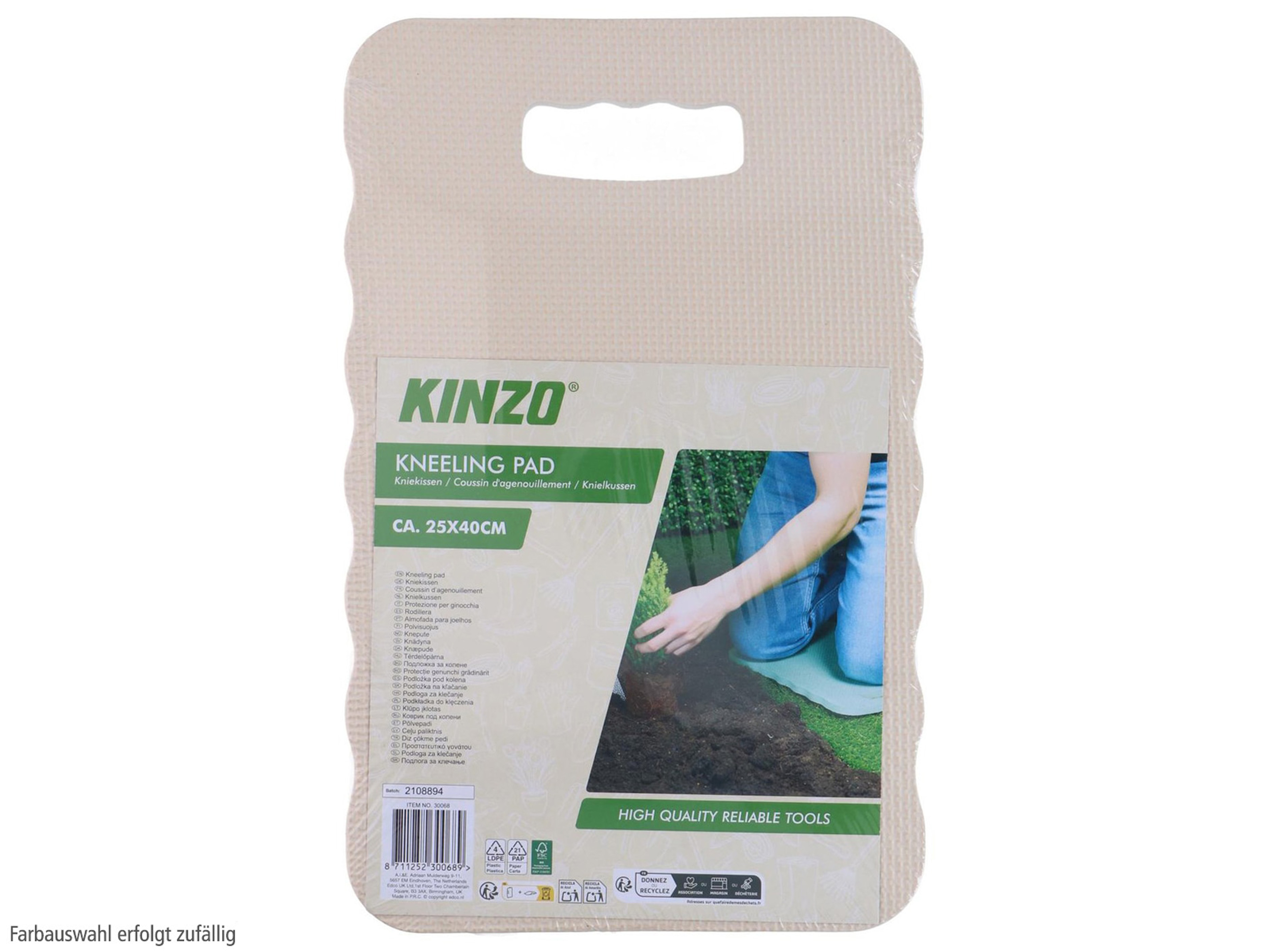 KINZO Kniekissen, 40x25 cm, Grau, Grün, Beige