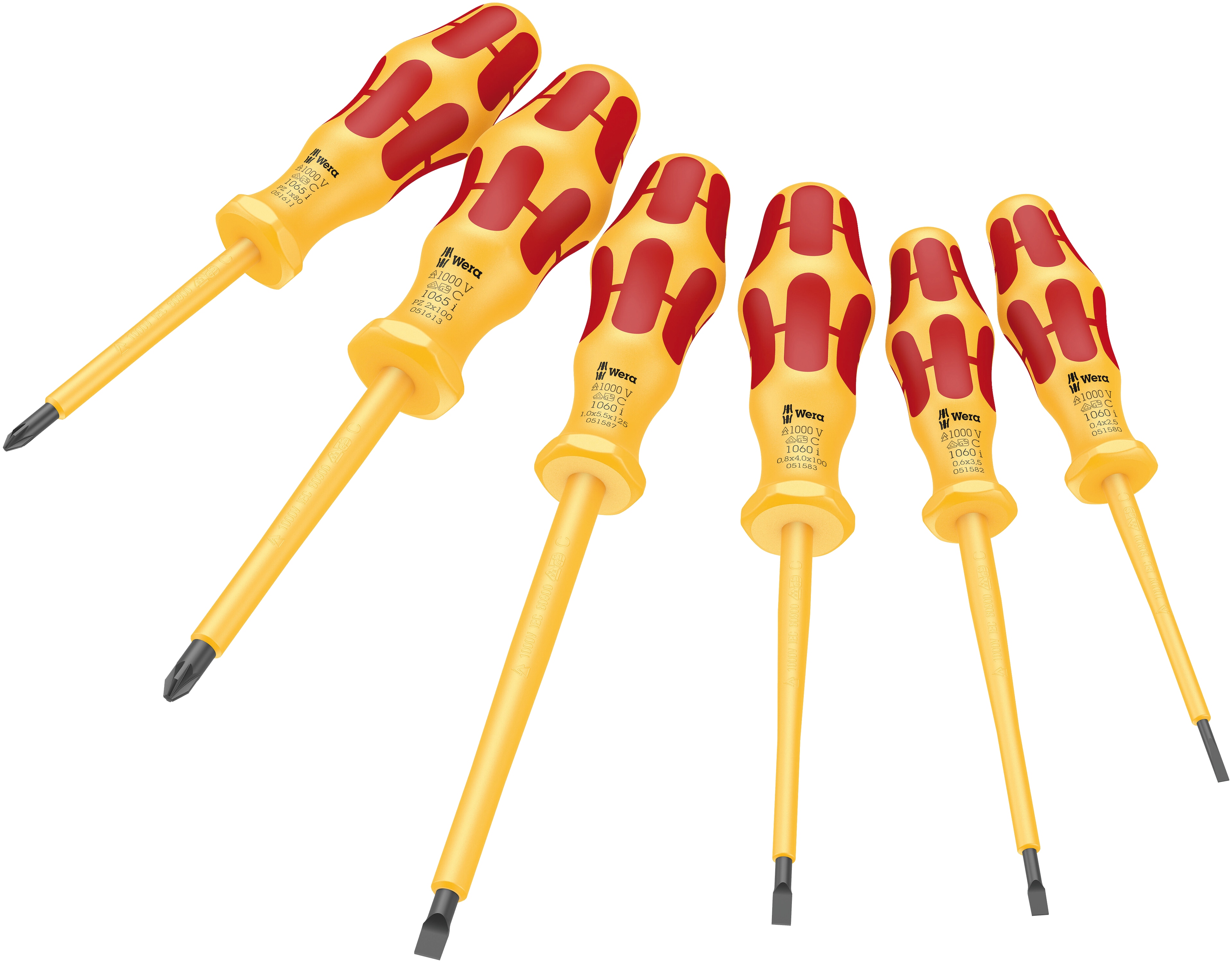 WERA Schraubendrehersatz, 05051576001, 1060 i/ 1065 i/ 6 Kraftform VDE, 6-teilig WERA Schraubendrehersatz, 05051576001, 1060 i/ 1065 i/ 6 Kraftform VDE, 6-teilig