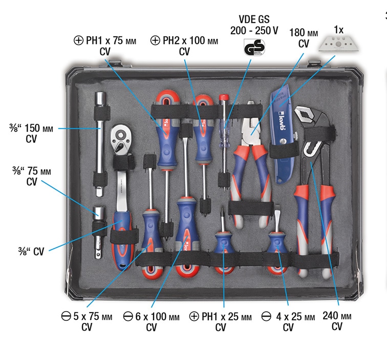 KWB Werkzeugkoffer, 370740, 51-teilig