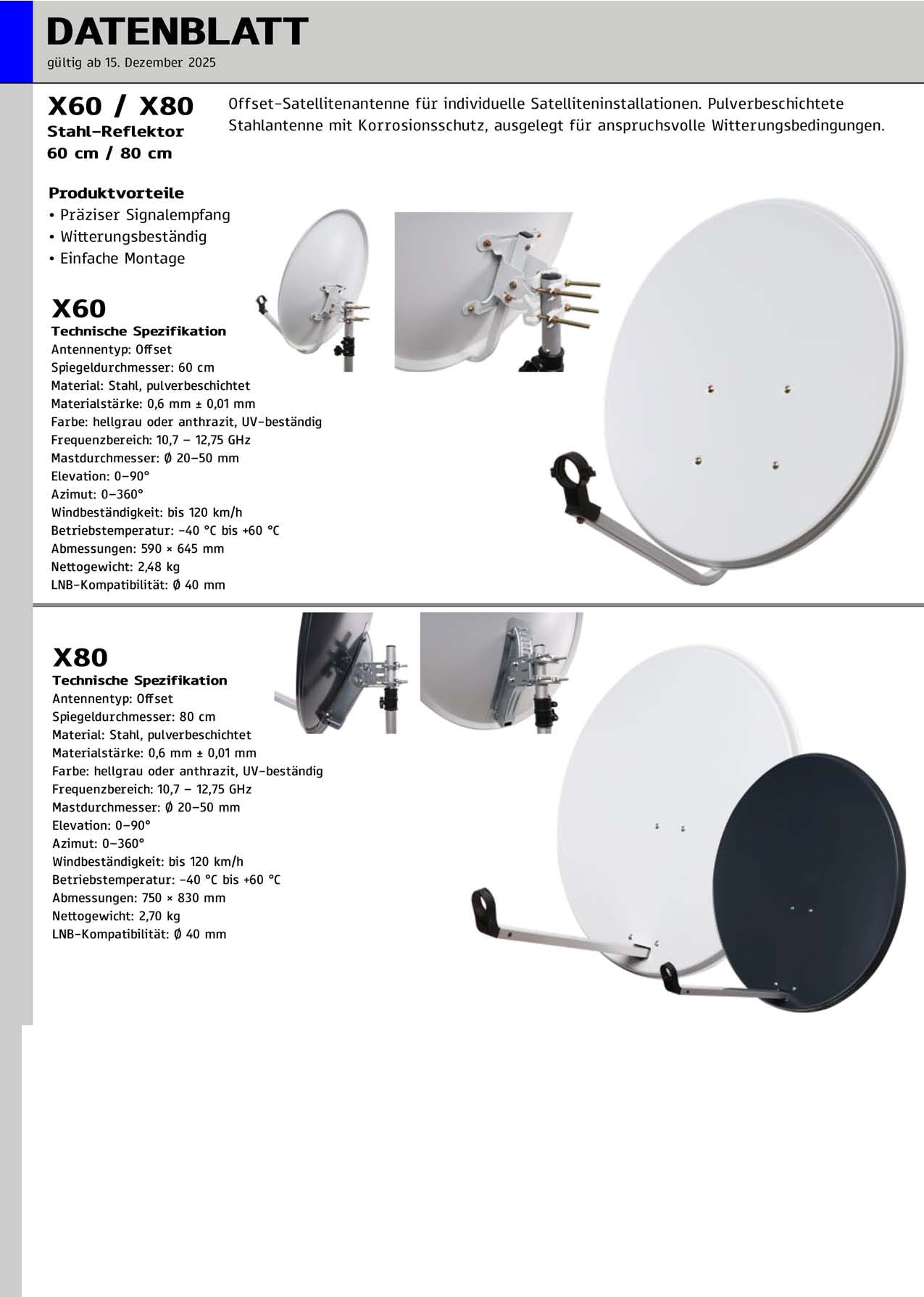 RED OPTICUM SAT-Antenne X80, Stahl, anthrazit, 80 cm RED OPTICUM SAT-Antenne X80, Stahl, anthrazit, 80 cm