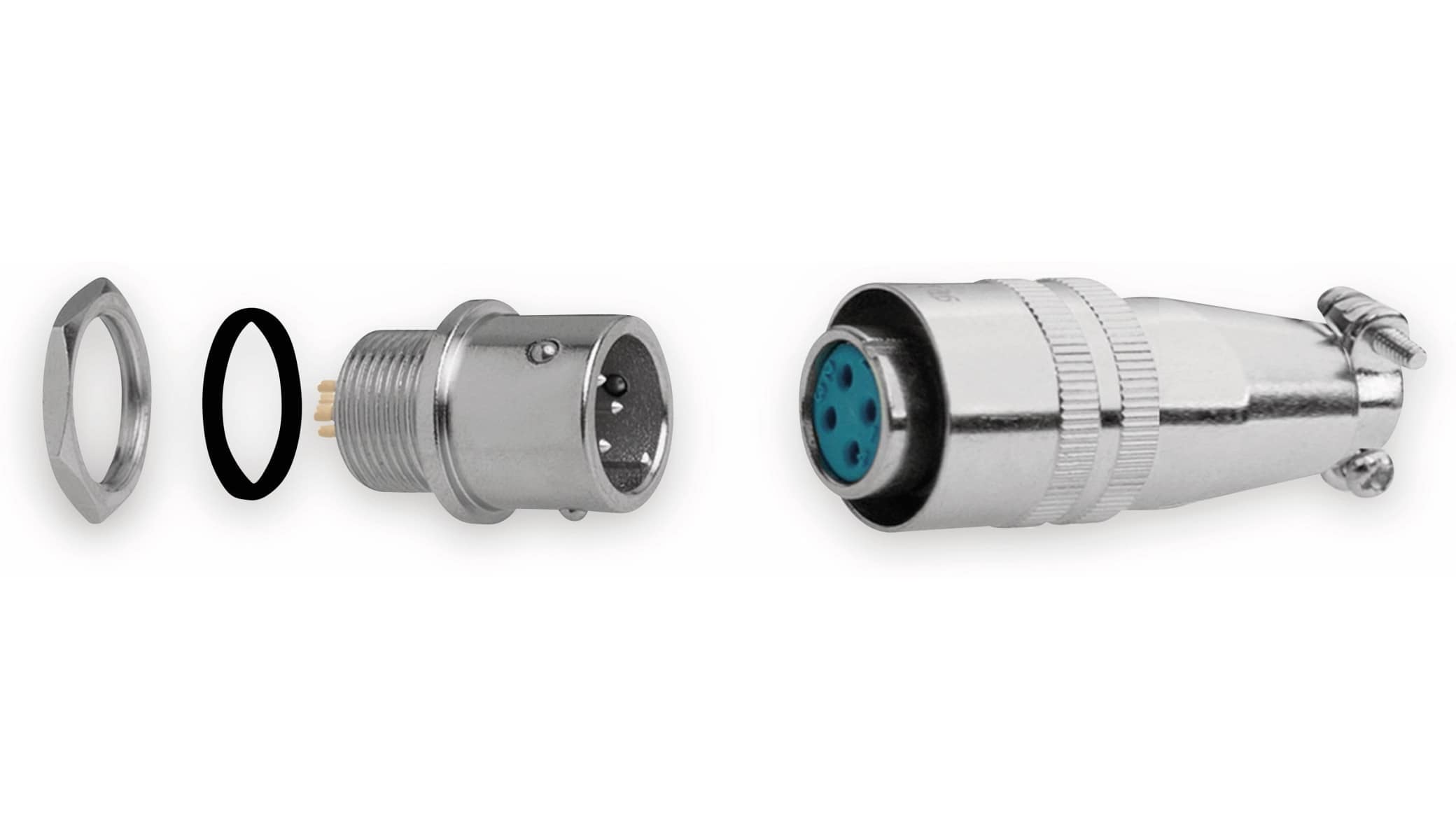 Einbaustecker-Set Ø 8mm 2-Pin mit Federverschluss Einbaustecker-Set Ø 8mm 2-Pin mit Federverschluss