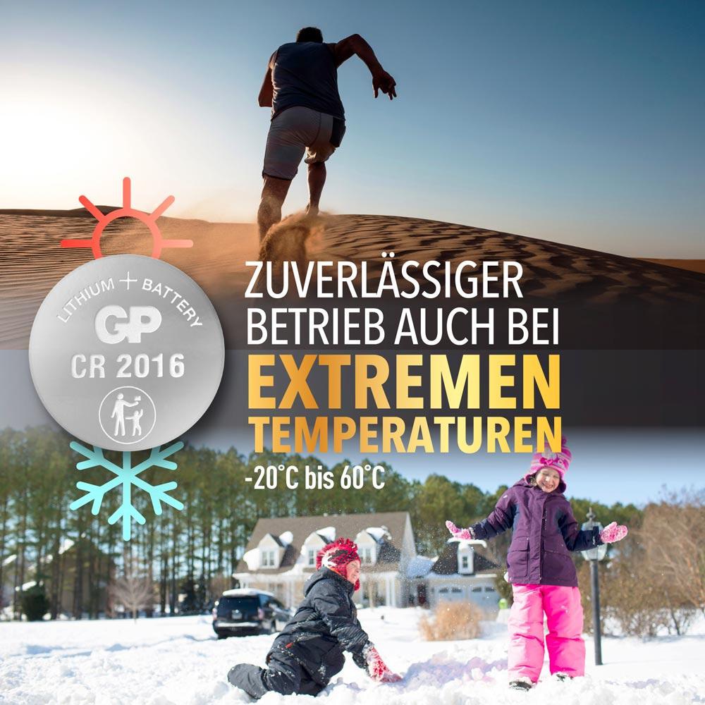 GP CR2016 Lithium Knopfzelle, 3 V, 2 Stück GP Knopfzelle, CR2016, Lithium, 3 V, 2 St.