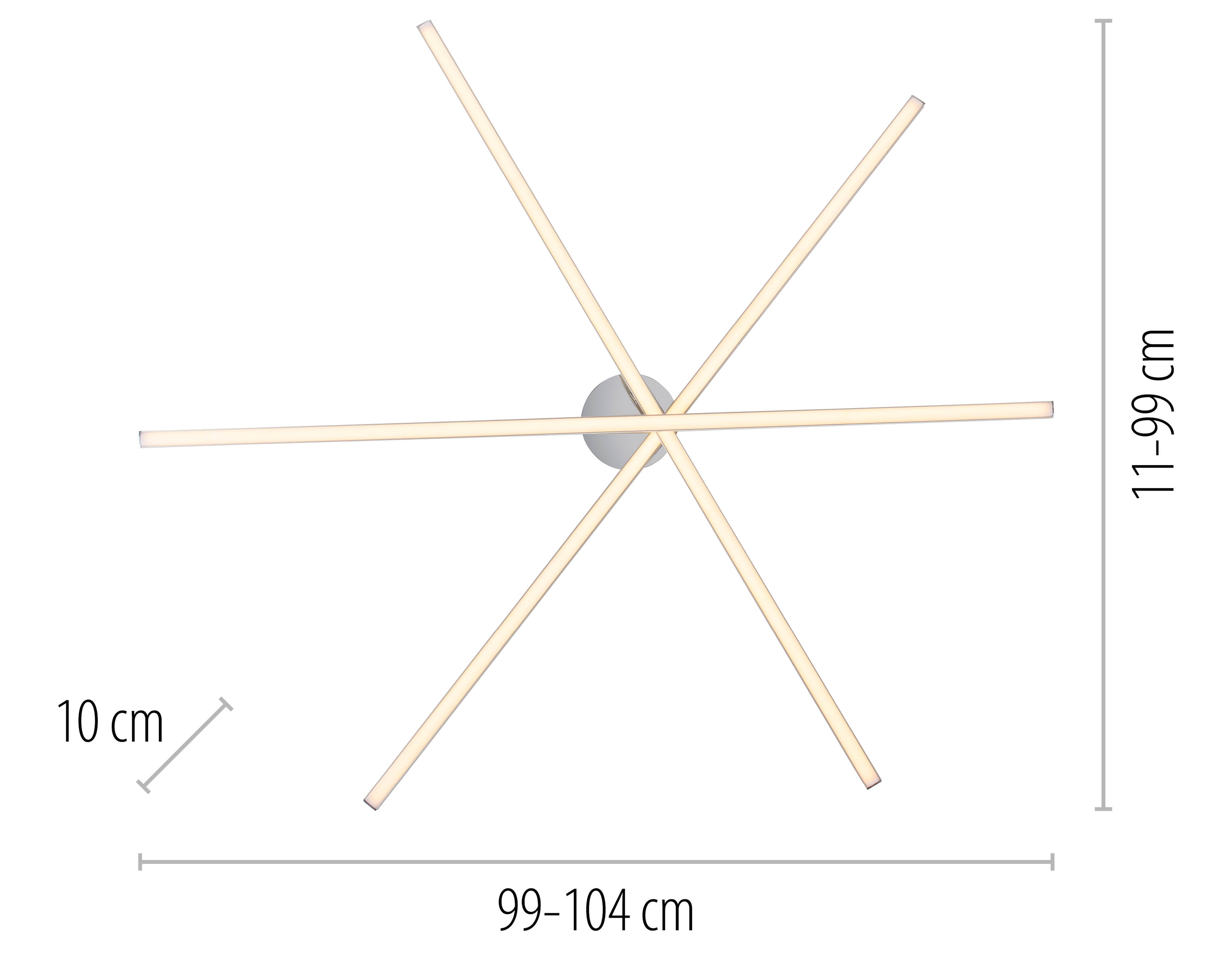 JUST LIGHT LED-Deckenleuchte 14727-55, 16W, 3000K, 1960lm, warmweiß, IP20, stahl