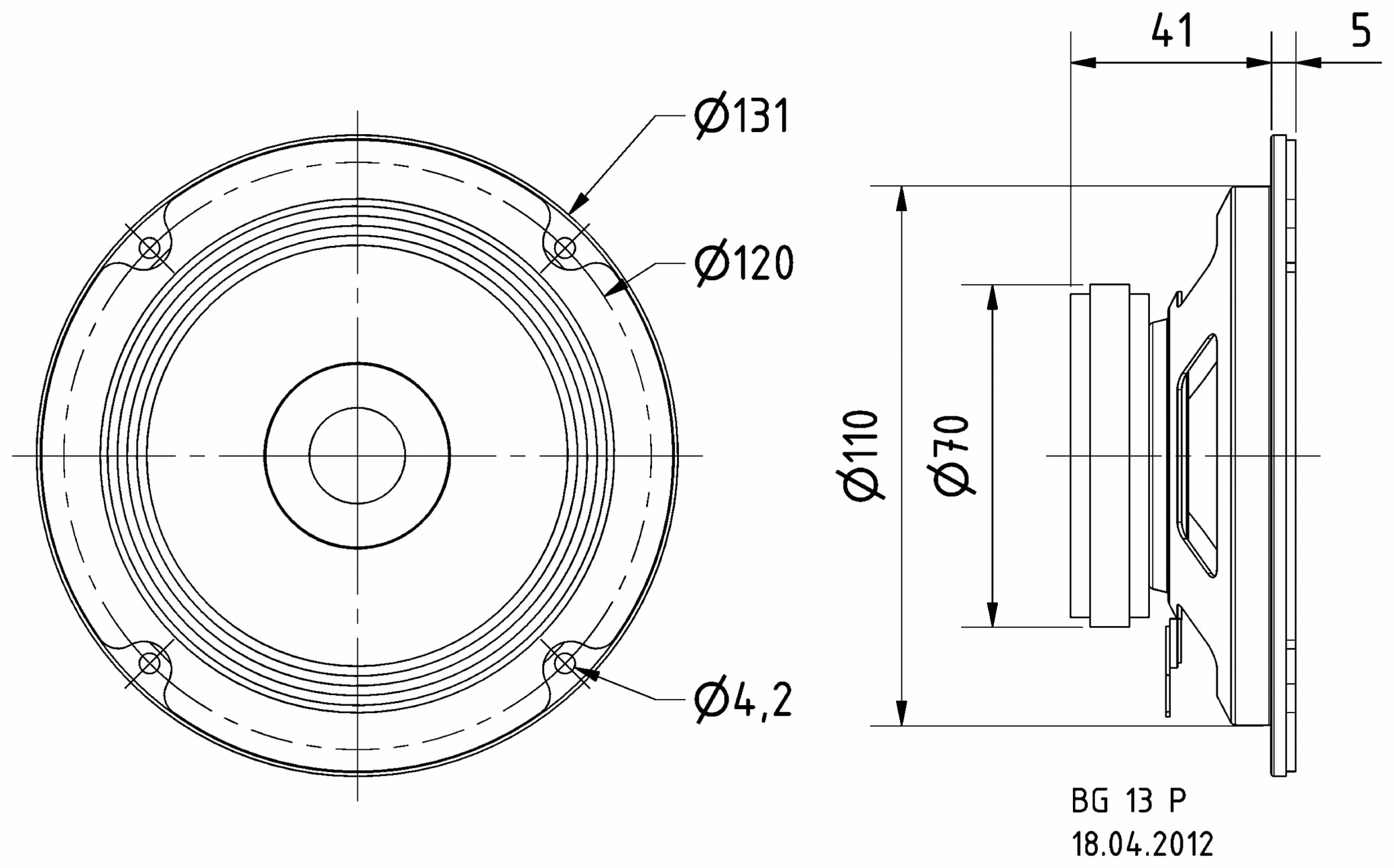 VISATON Breitbandlautsprecher BG 17, 8 Ohm