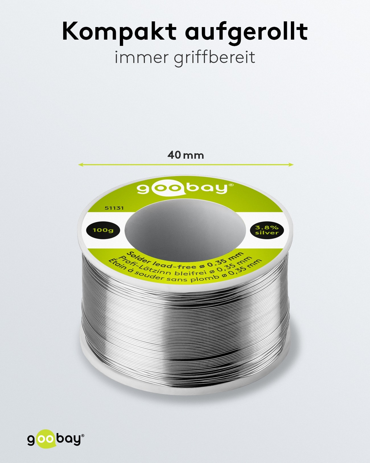 GOOBAY Lötzinn Pro, 100 g, Ø 0,35 mm