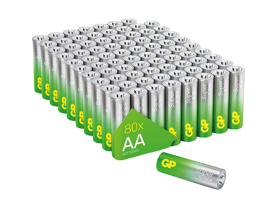GP Super Alkaline, AA Mignon Batterie, 1,5 V, 80 Stück GP Super Alkaline-Mignon-Batterie LR06, 1,5V, 80 Stück