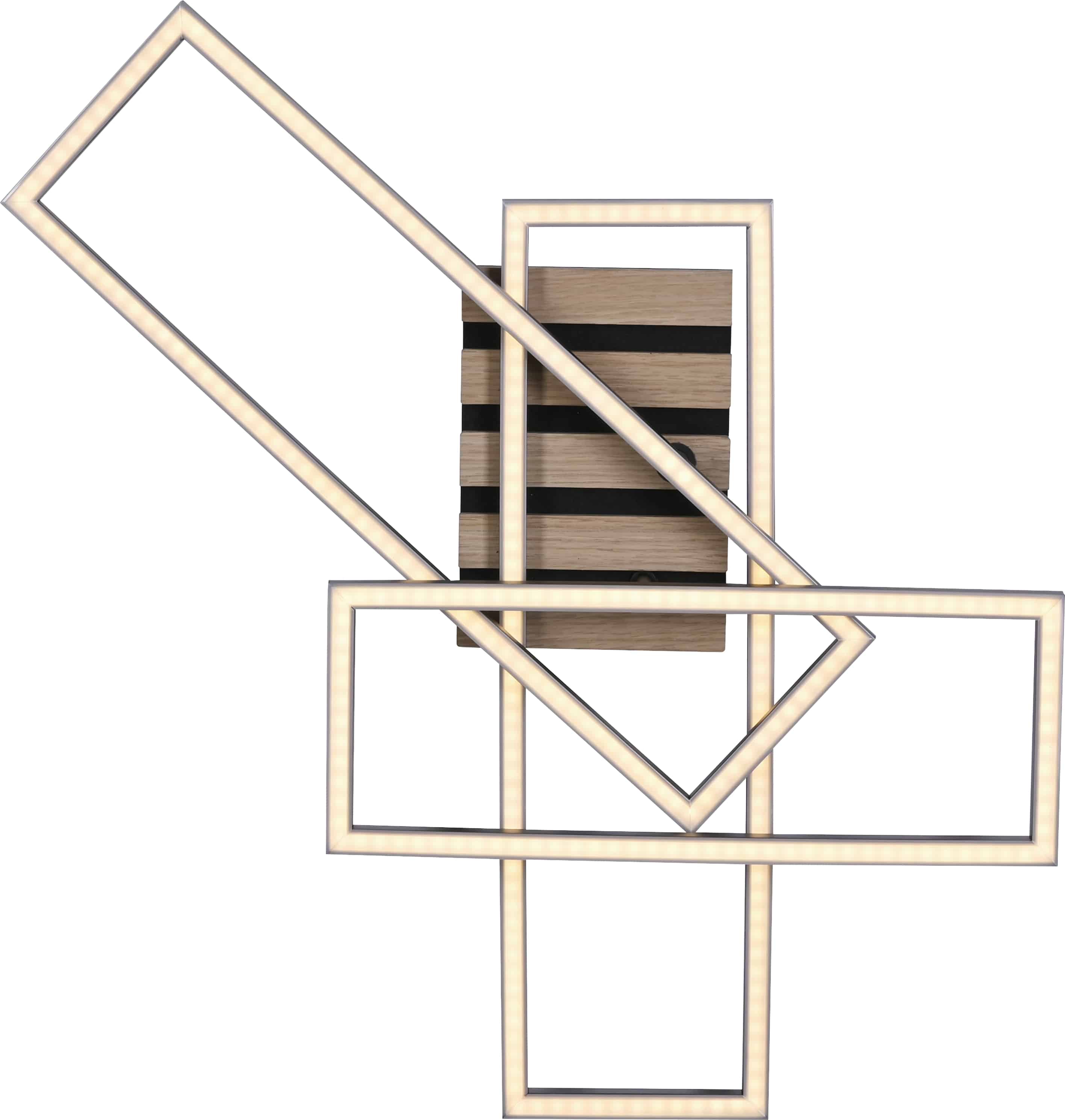 JUST LIGHT LED-Deckenleuchte 14051-79, 20,50W, 3000K, 3000lm, warmeiß, IP20, Holz/schwarz