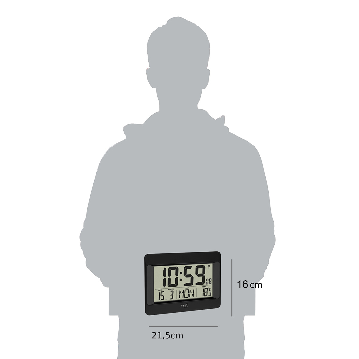 TFA Funkuhr 60.4519.01, mit Innentemperatur