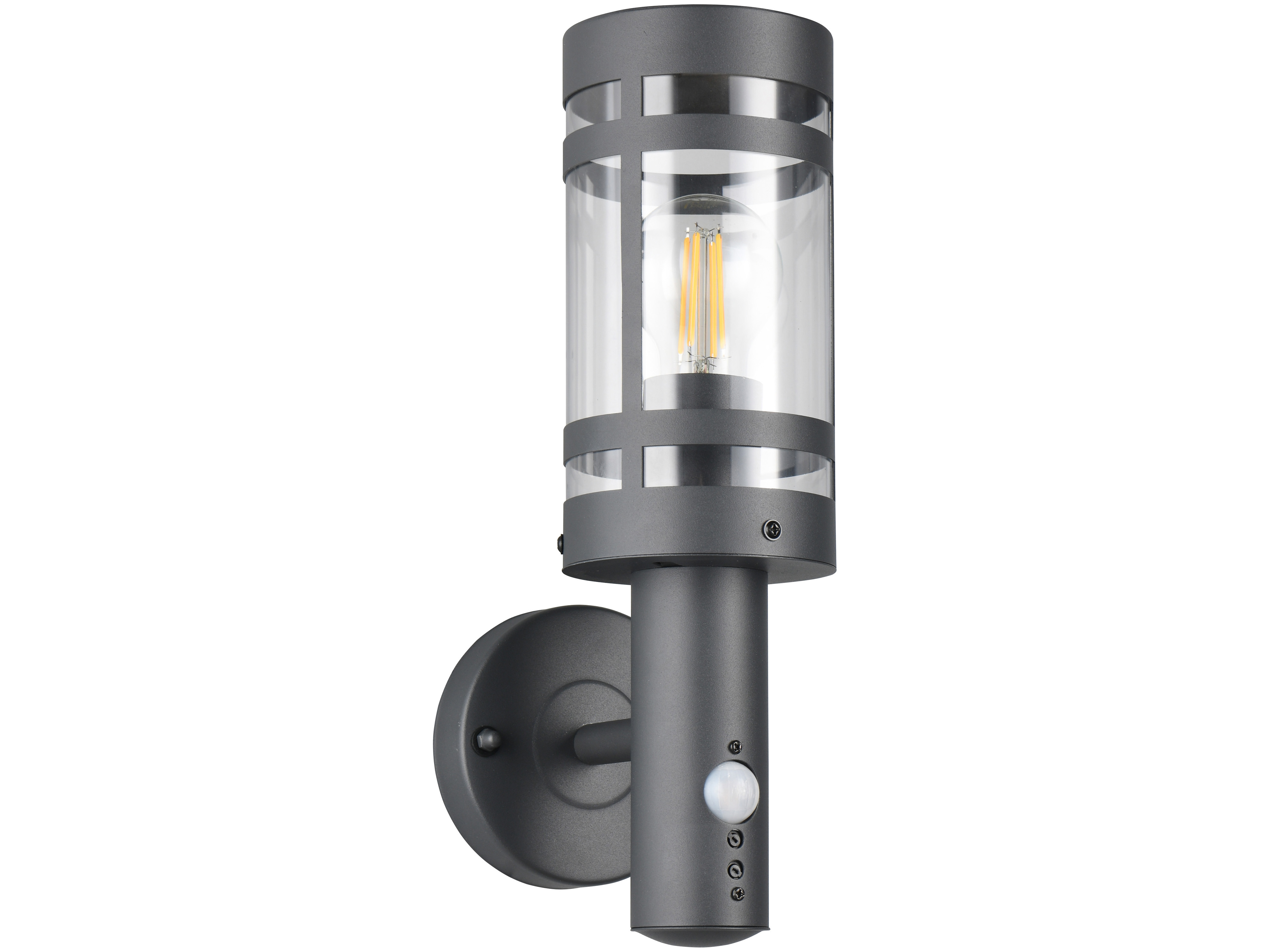 REALITY Wandleuchte PALOMA R21719142 mit Bewegungssensor, E27, IP44, ohne Leuchtmittel, Bewegungsmelder, grau REALITY Wandleuchte PALOMA R21719142, E27, 28W, IP44, ohne Leuchtmittel, Bewegungsmelder, grau