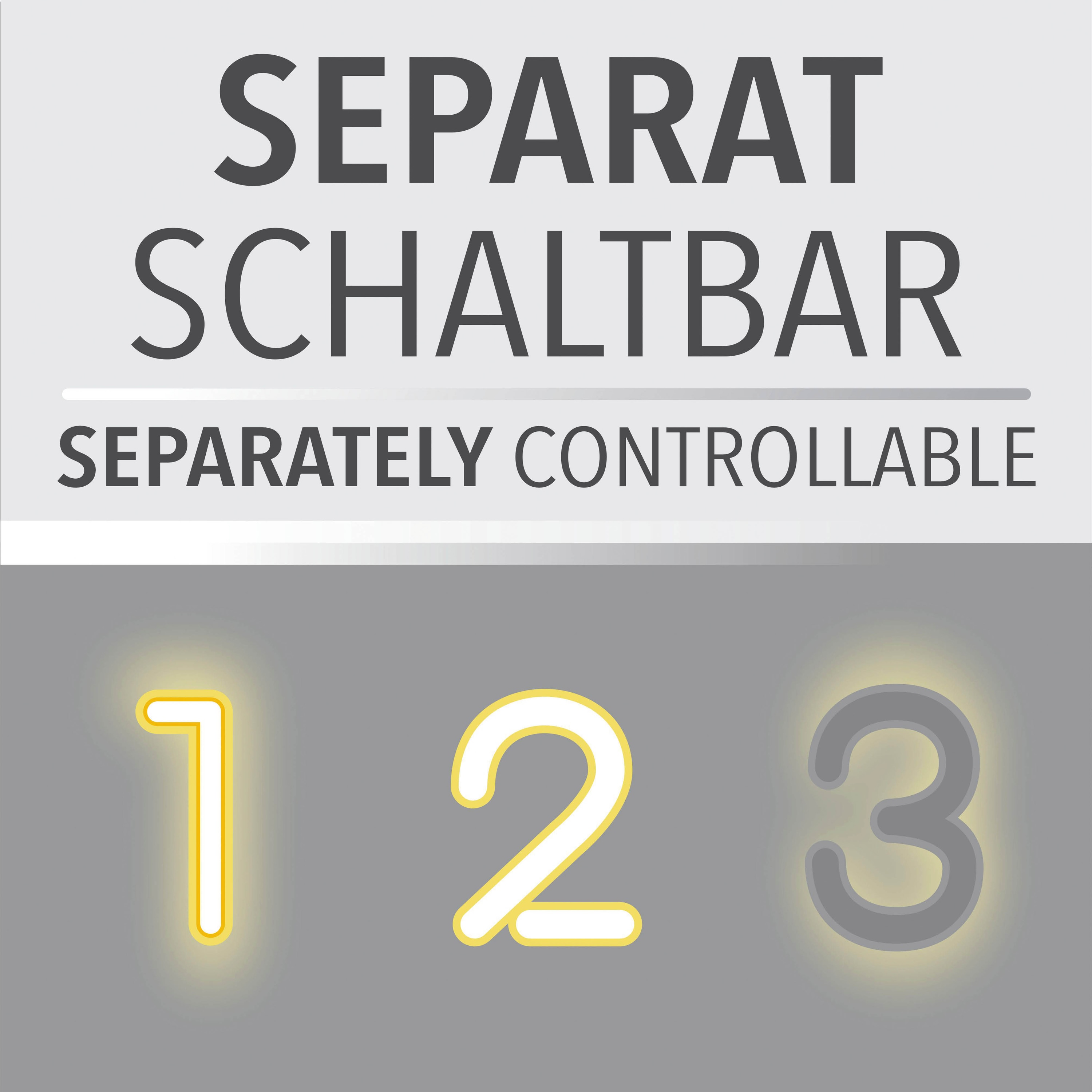 JUST LIGHT LED-Deckenleuchte 11401-18, 10,60W, 3000K, 1225lm, warmweiß, IP20, schwarz