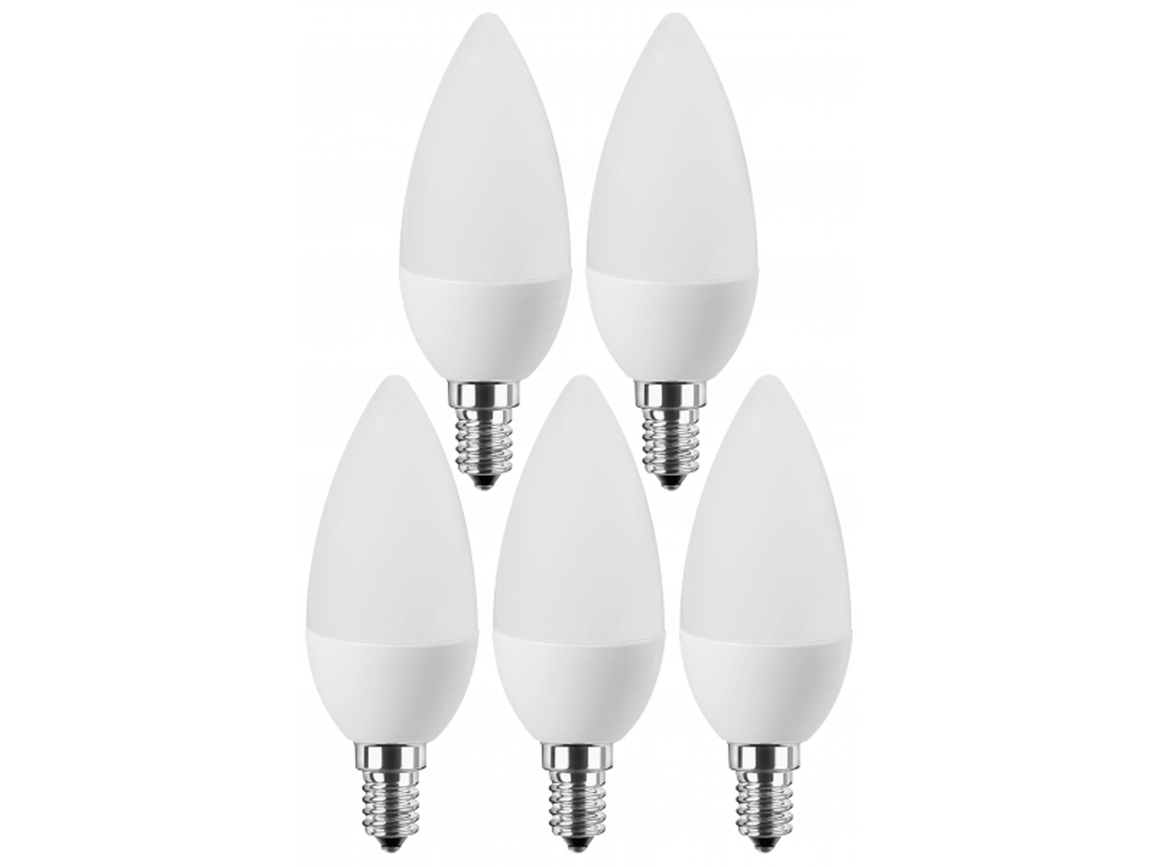 BLULAXA LED-SMD-Lampe, C35, E14, EEK: F, 5W, 470lm, 2700K, 5 Stück