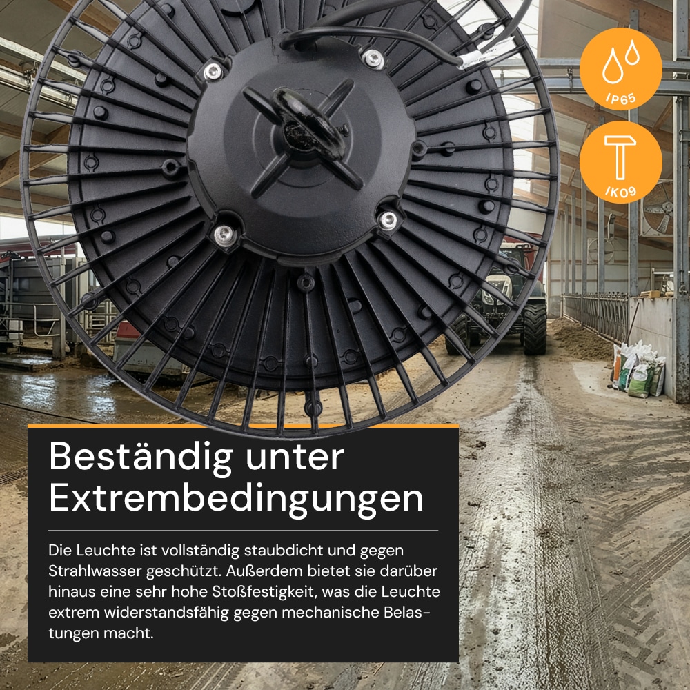 ENOVALITE LED-Highbay-Leuchte, UFO, EEK: D, 200W, 28000lm, 5500K, schwarz