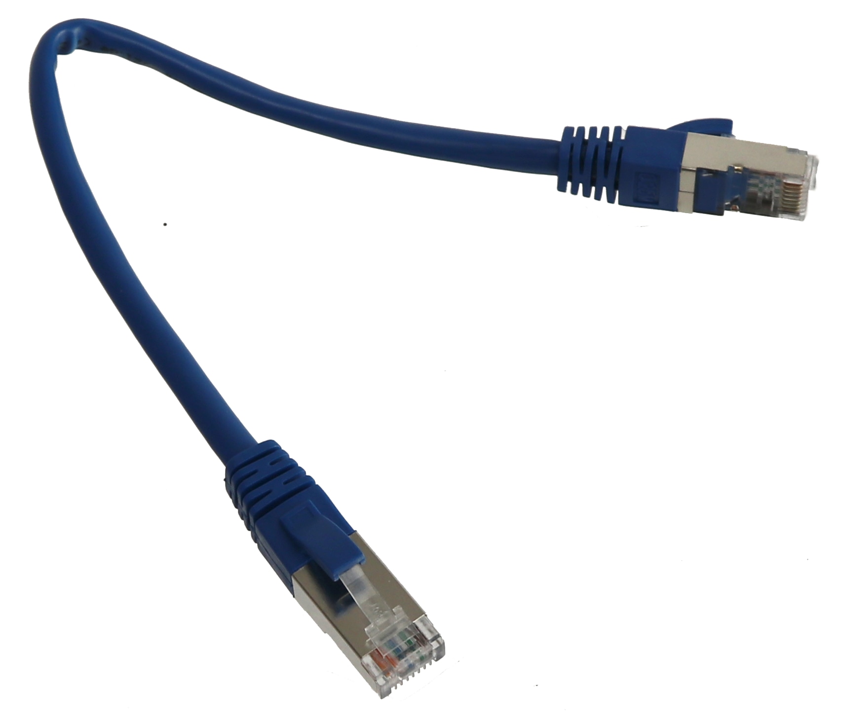 CAT.5E Patchkabel, 0,25 m, blau, SF/UTP CAT.5E Patchkabel, 0,25 m, blau, UTP