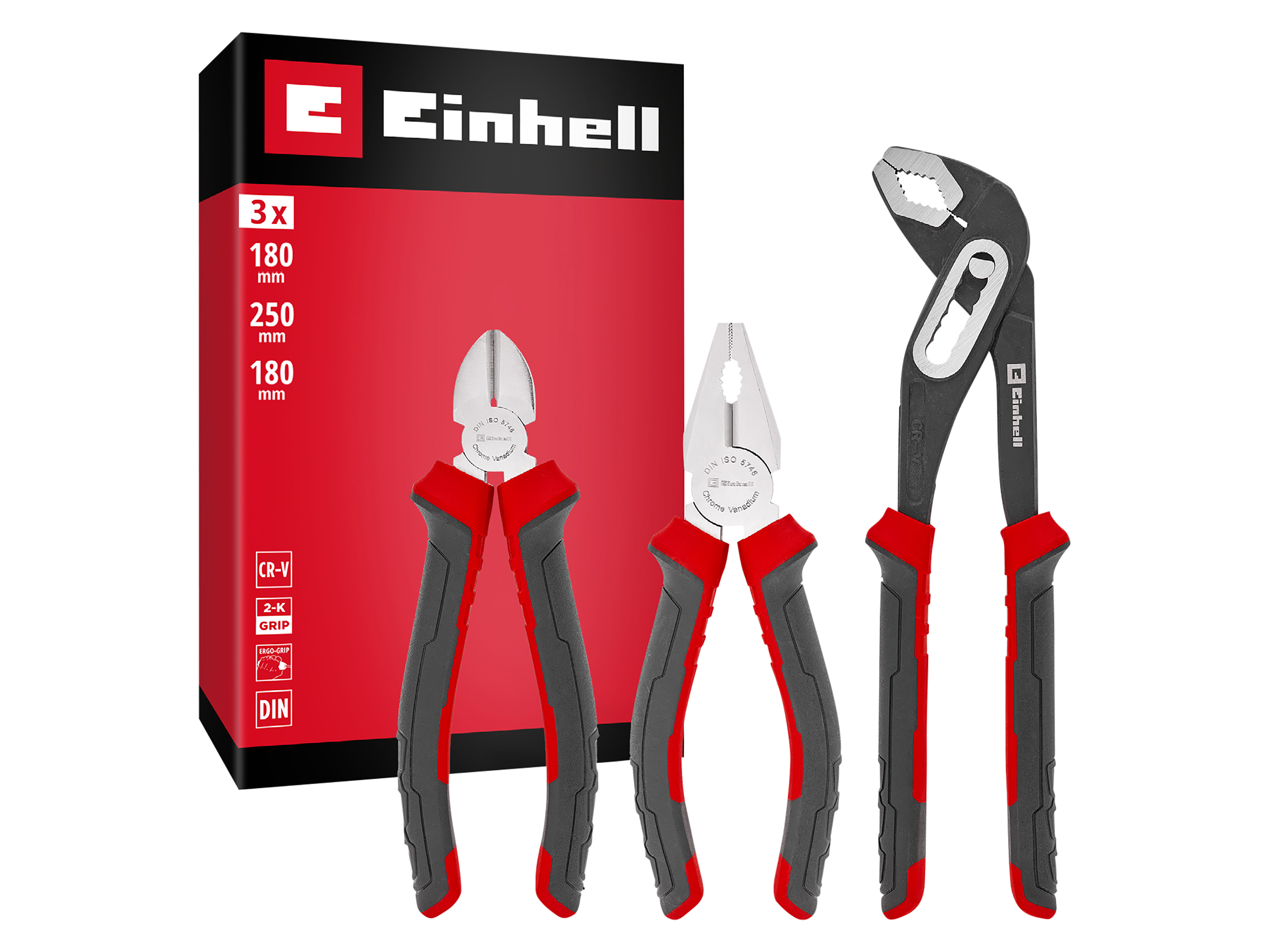 EINHELL Zangen-Set, 370531, 180/250 mm, 3-teilig