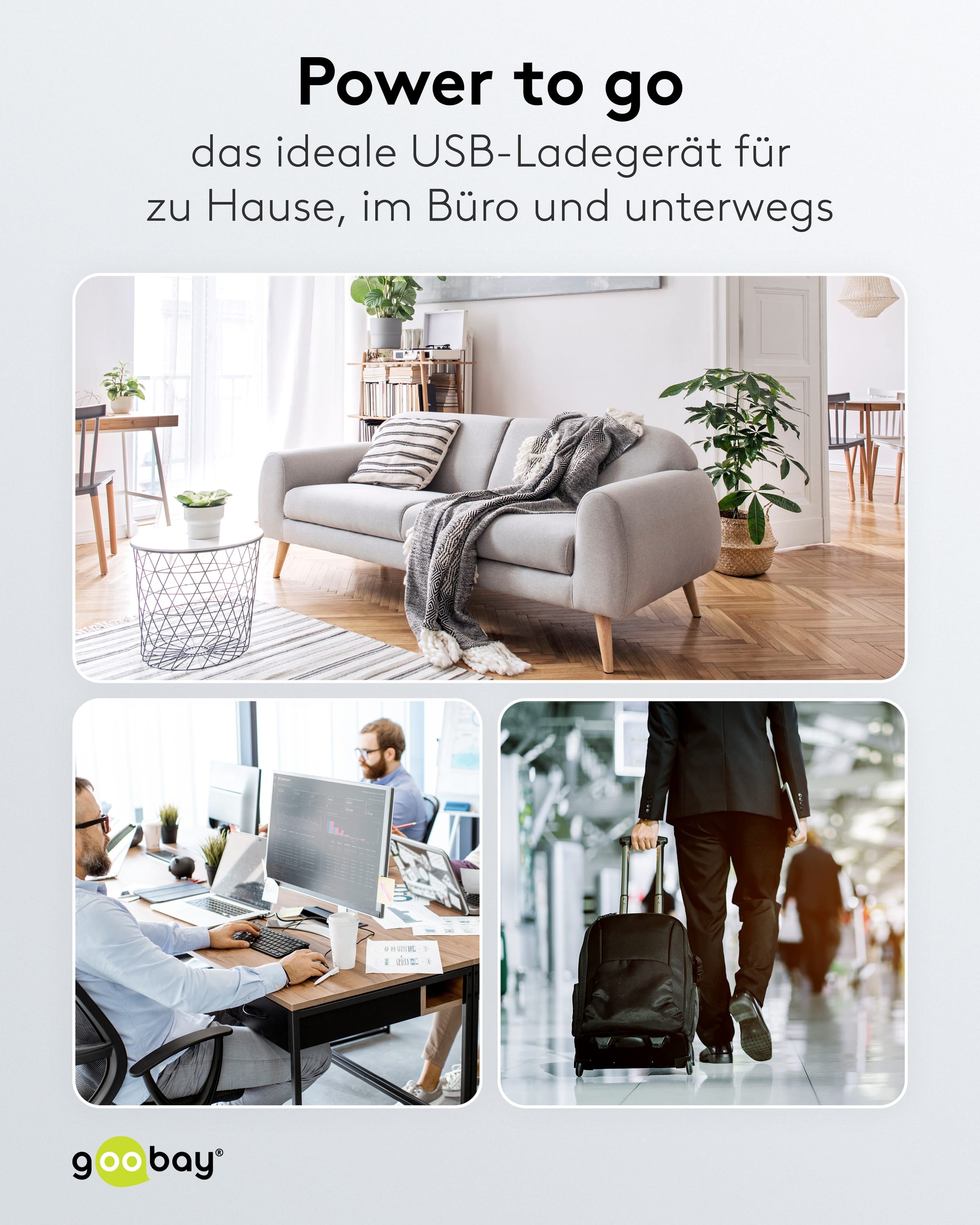GOOBAY USB-Lader 65411, 45 W, 2-fach, 1xC PD, 1xA GaN, schwarz GOOBAY USB-Lader 65411, 45 W, 2-fach, 1xC PD, 1xA GaN, schwarz