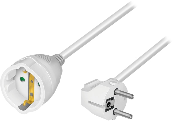 LOGILINK Netzkabelverlängerung LPS106 CEE7/7 (90°) zu CEE 7/3 5m weiß