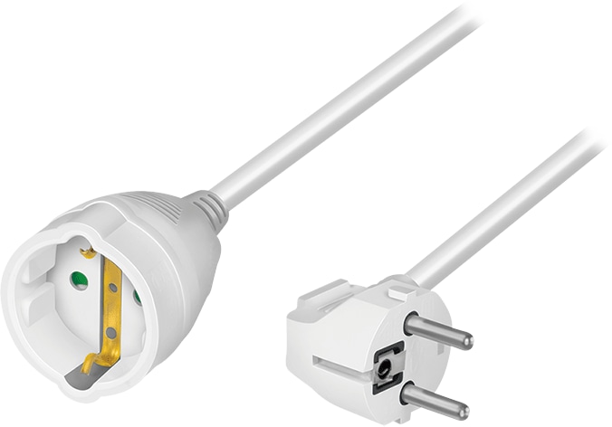 LOGILINK Schutzkontaktverlängerung LPS106 CEE7/7 (90°) zu CEE 7/3 5m weiß LOGILINK Netzkabelverlängerung LPS106 CEE7/7 (90°) zu CEE 7/3 5m weiß