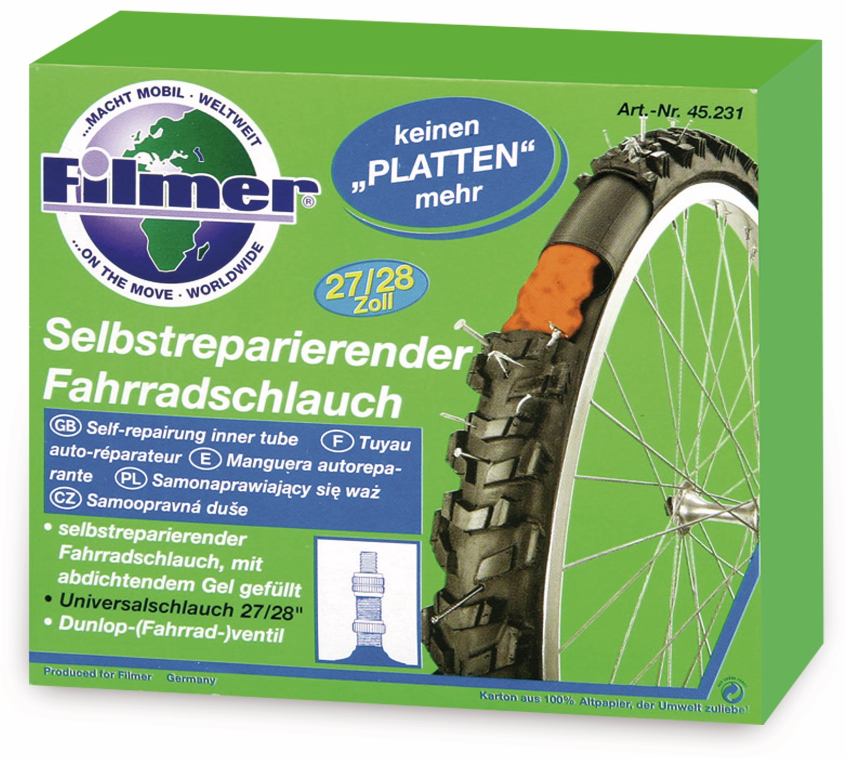 FILMER Selbstreparierender Fahrradschlauch (27"/28") FILMER Selbstreparierender Fahrradschlauch (27"/28")