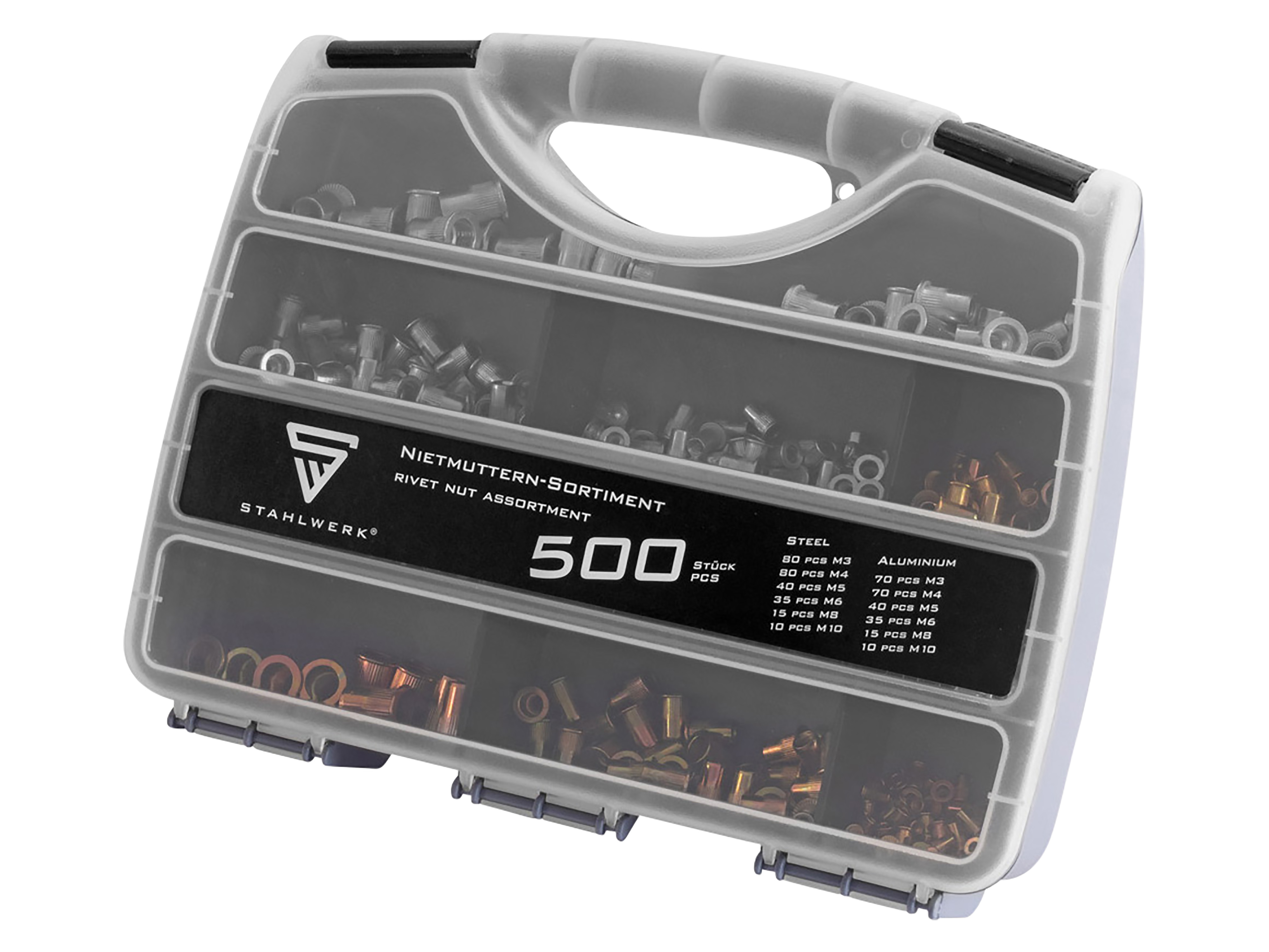 STAHLWERK Nietmuttern-Set, 500-teilig