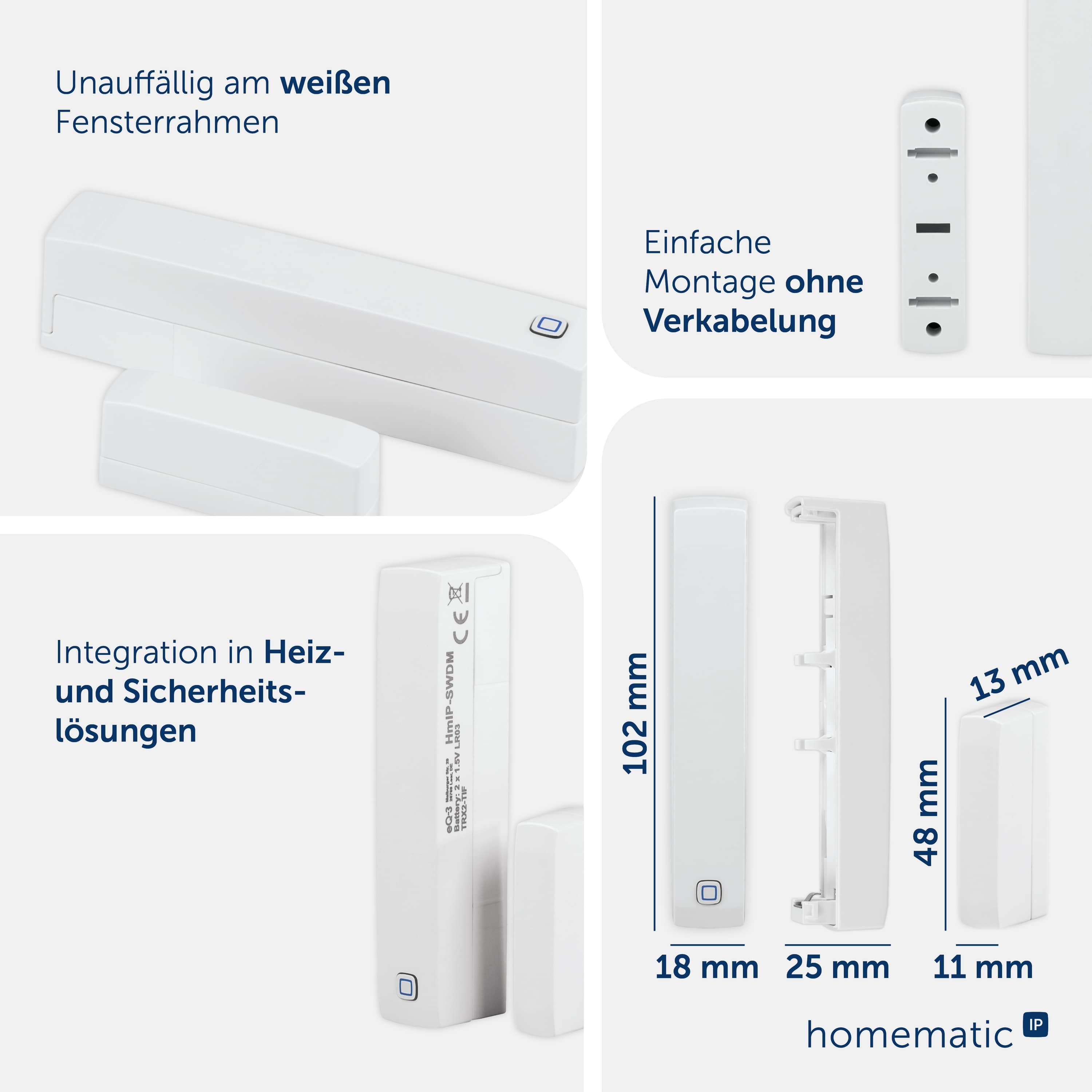 HOMEMATIC IP Smart Home 151363, Fenster- und Türkontakt, magnetisch HOMEMATIC IP Smart Home 151363, Fenster- und Türkontakt, magnetisch
