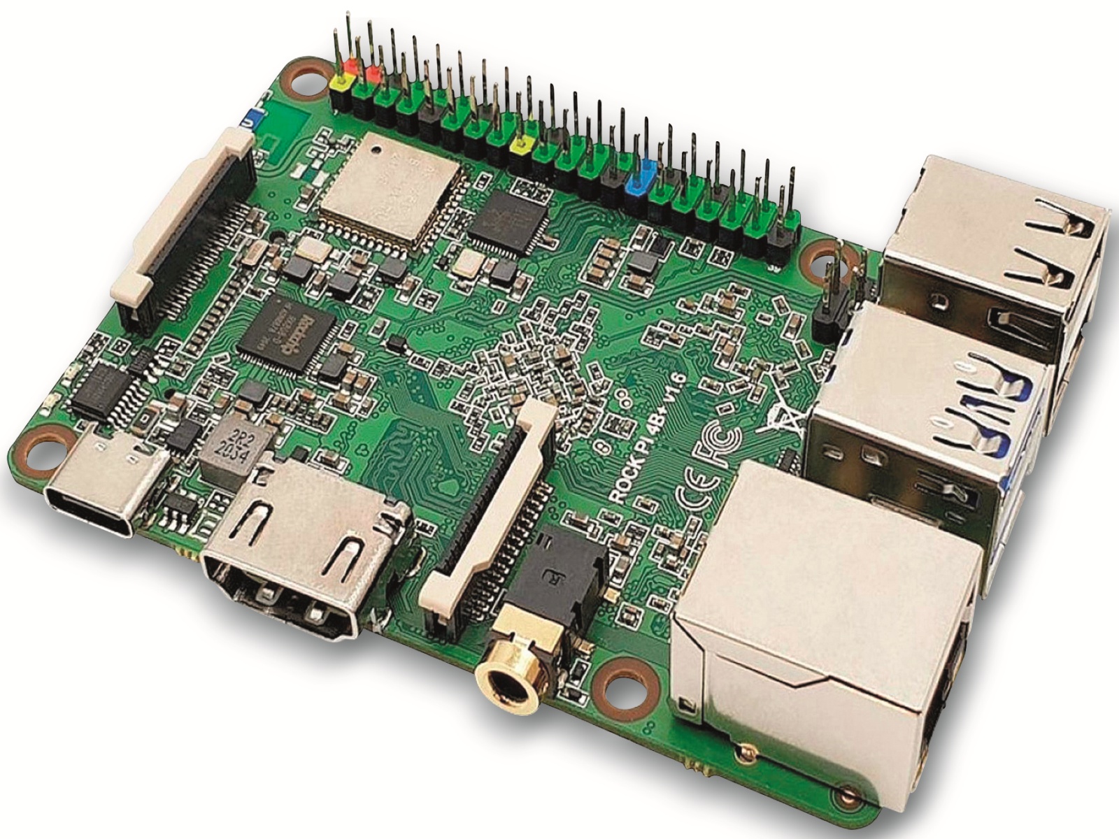 Entwicklerboard Rock Pi Modell 4B. 2GB RAM, 16 GB eMMC Entwicklerboard Rock Pi Modell 4B. 2GB RAM, 16 GB eMMC