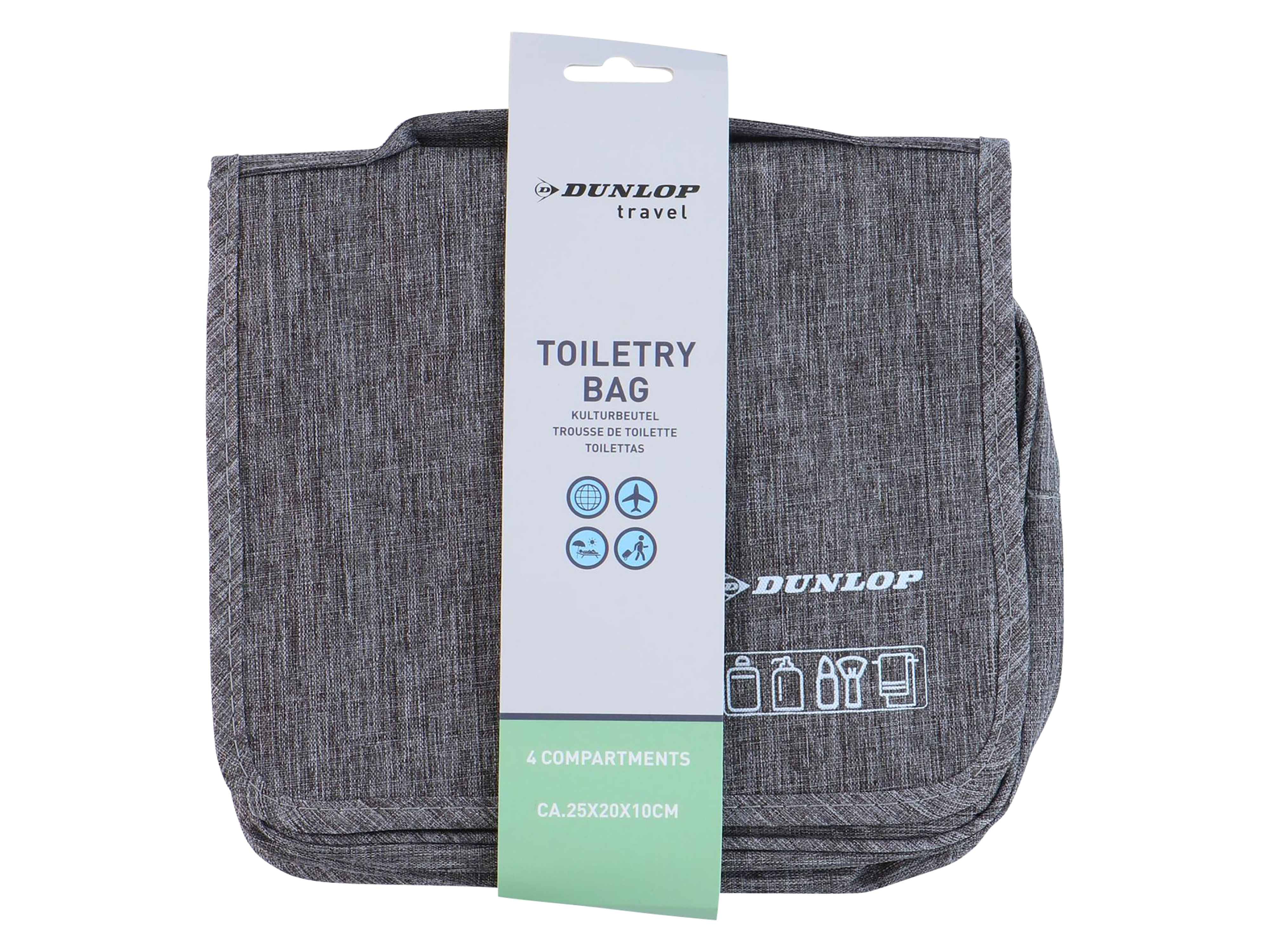 DUNLOP Kulturbeutel, 24,5x19x10 cm, Schwarz, Grau, Blau